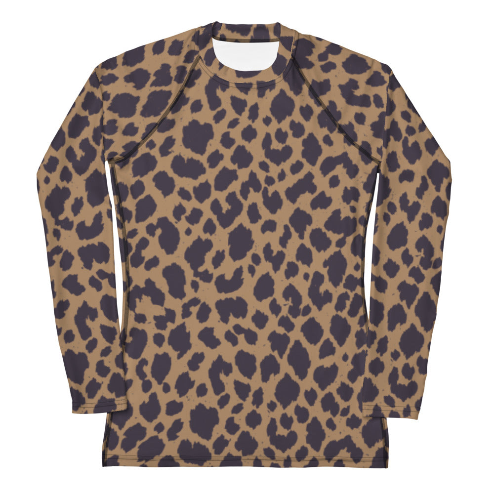LEOPARD PRINT (B) WOMEN'S RASH GUARD