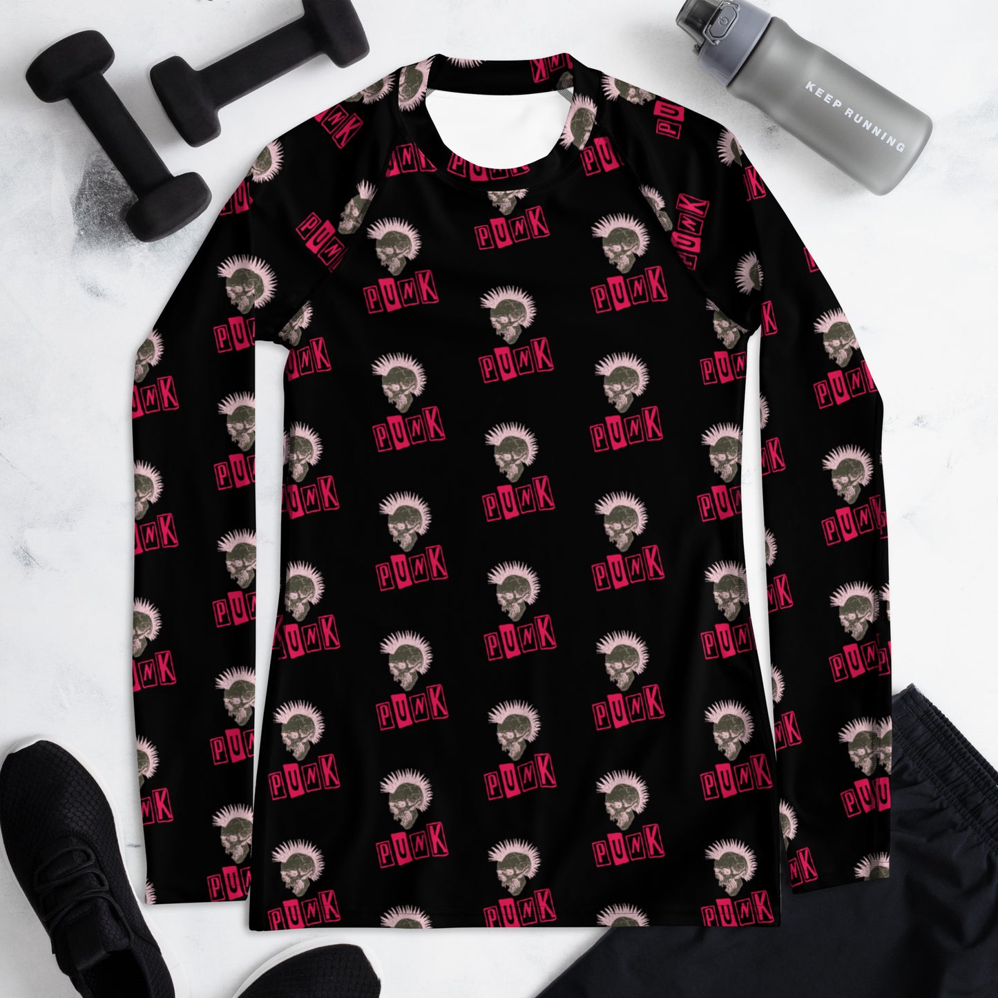 PUNK IS PINK WOMEN'S RASH GUARD