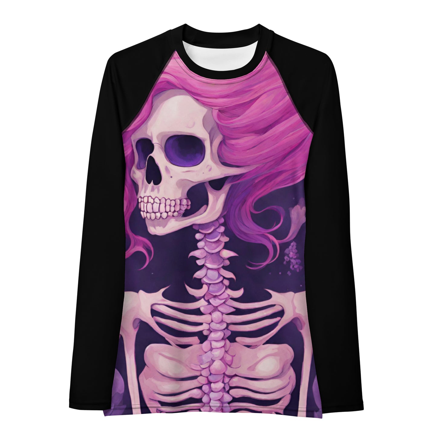 PINK SKELETON WOMEN'S RASH GUARD