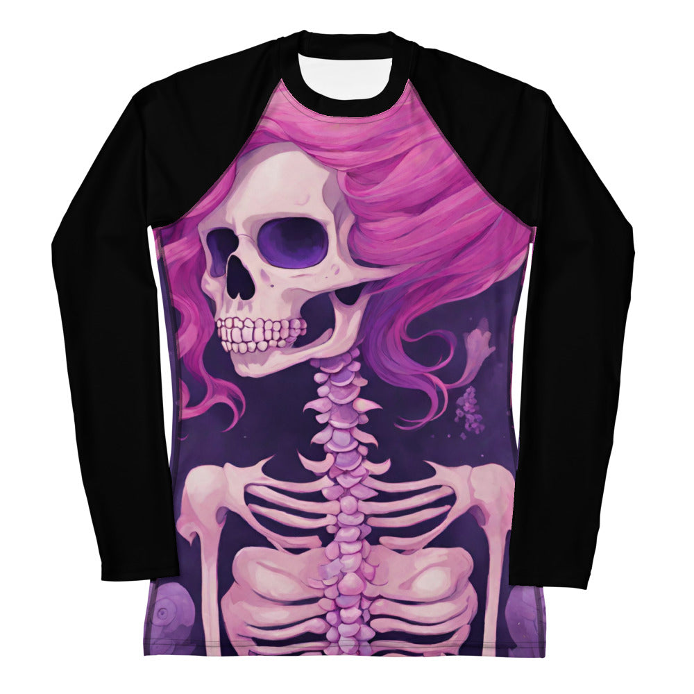 PINK SKELETON WOMEN'S RASH GUARD