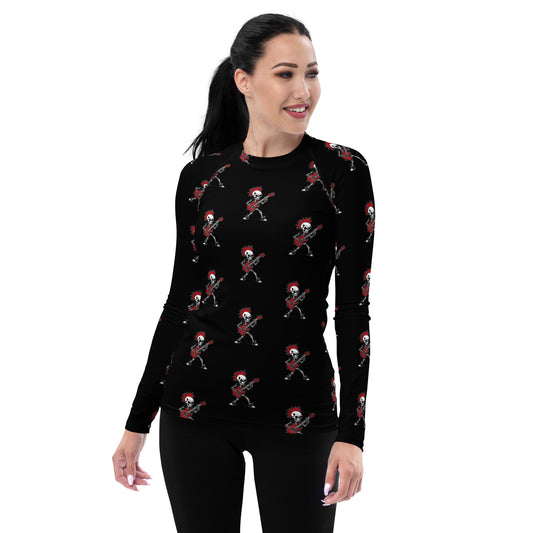 RED GUITAR WOMEN'S RASH GUARD