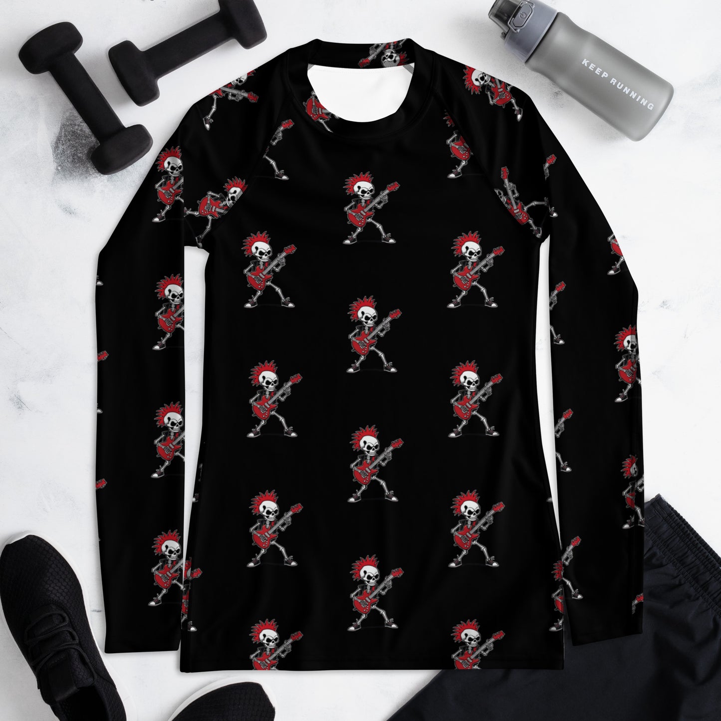 RED GUITAR WOMEN'S RASH GUARD