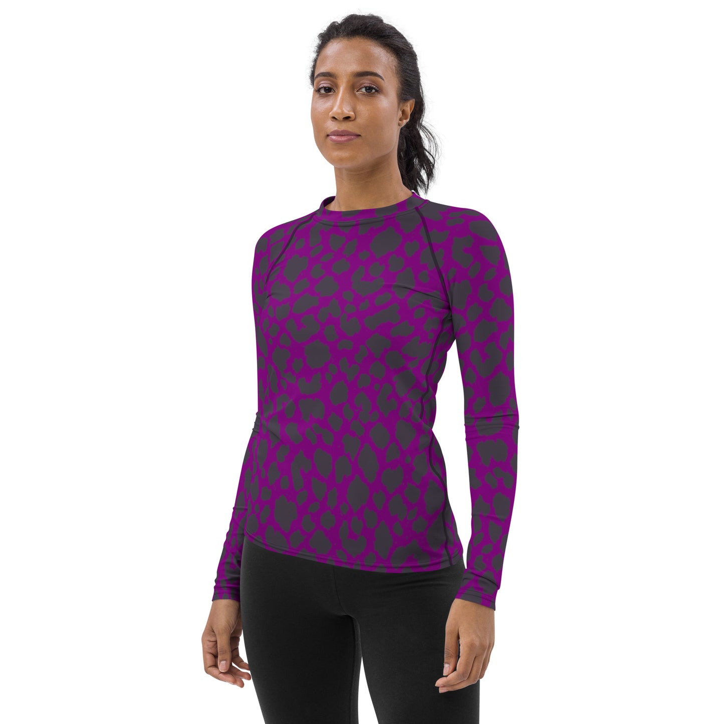 PURPLE LEOPARD WOMEN'S RASH GUARD