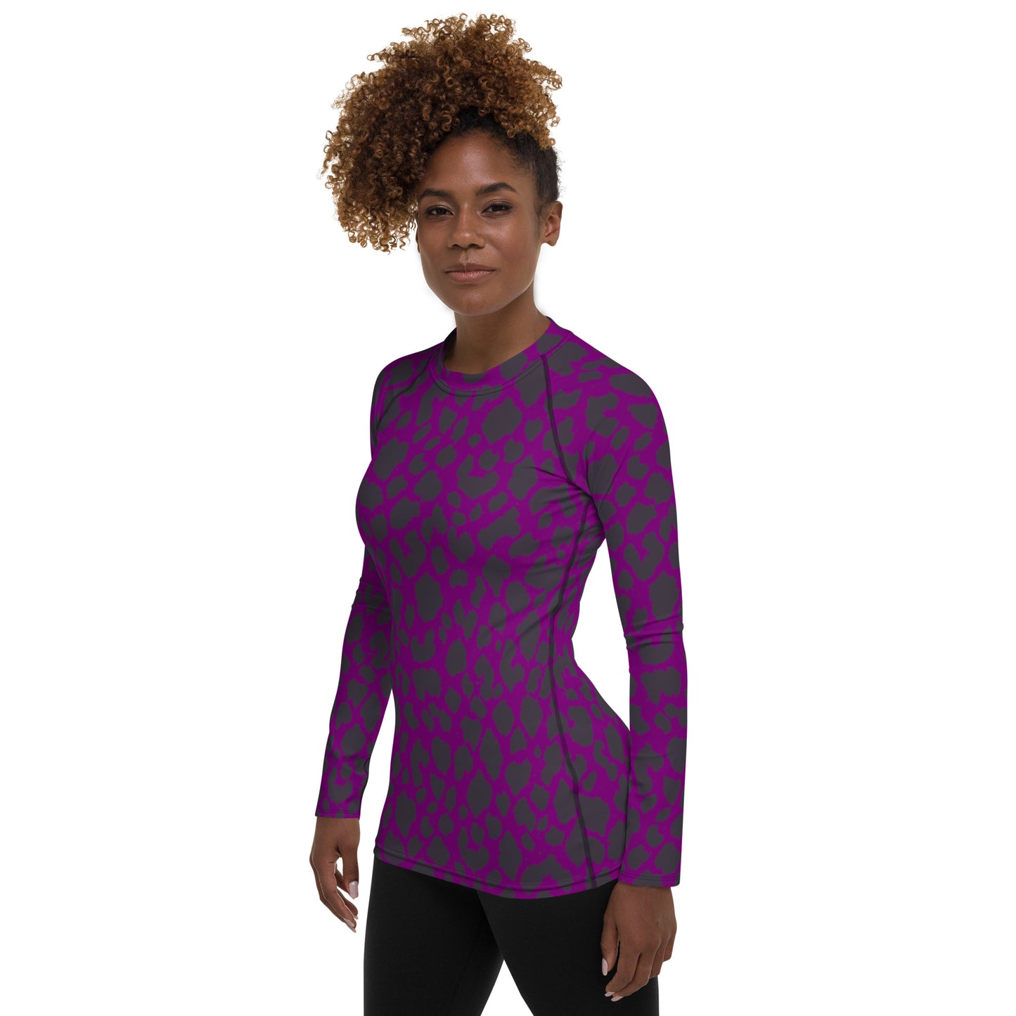 PURPLE LEOPARD WOMEN'S RASH GUARD
