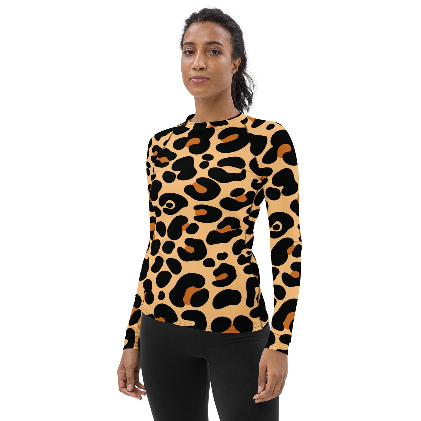 LEOPARD PRINT WOMEN'S RASH GUARD