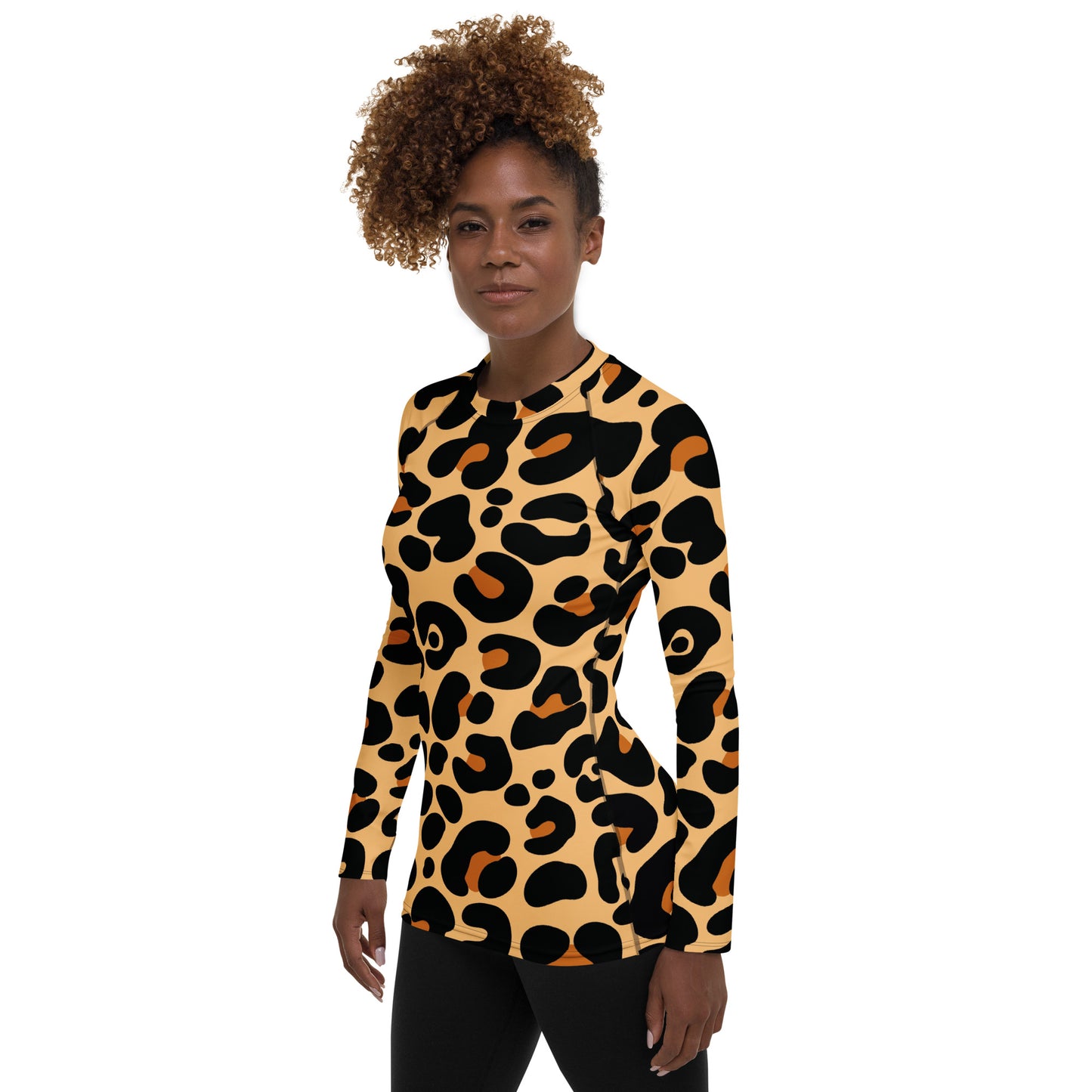 LEOPARD PRINT WOMEN'S RASH GUARD