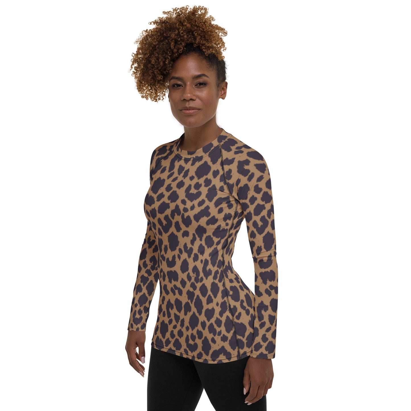 LEOPARD PRINT (B) WOMEN'S RASH GUARD