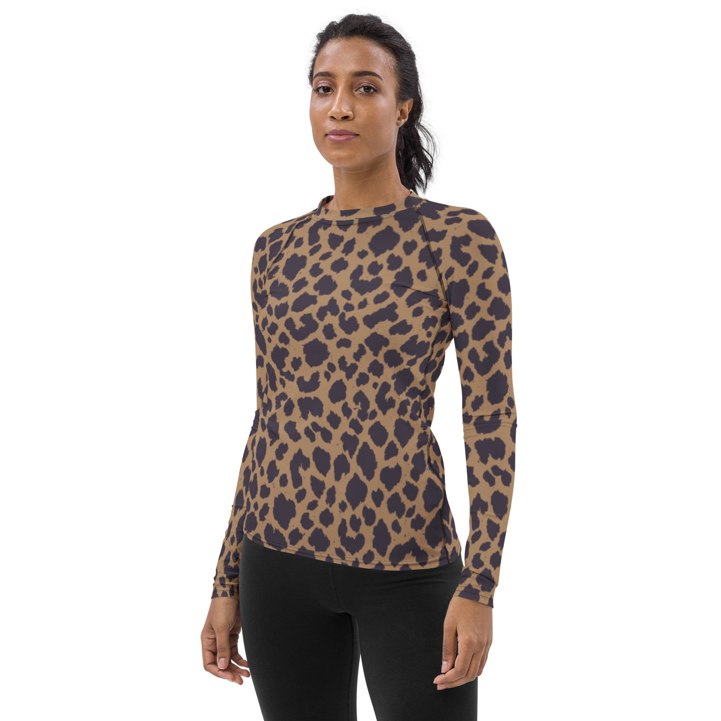 LEOPARD PRINT (B) WOMEN'S RASH GUARD