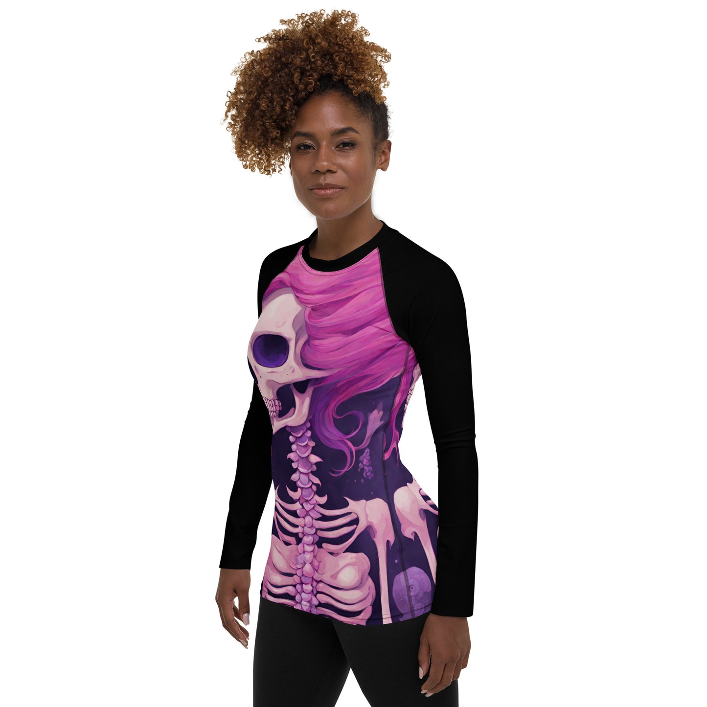 PINK SKELETON WOMEN'S RASH GUARD