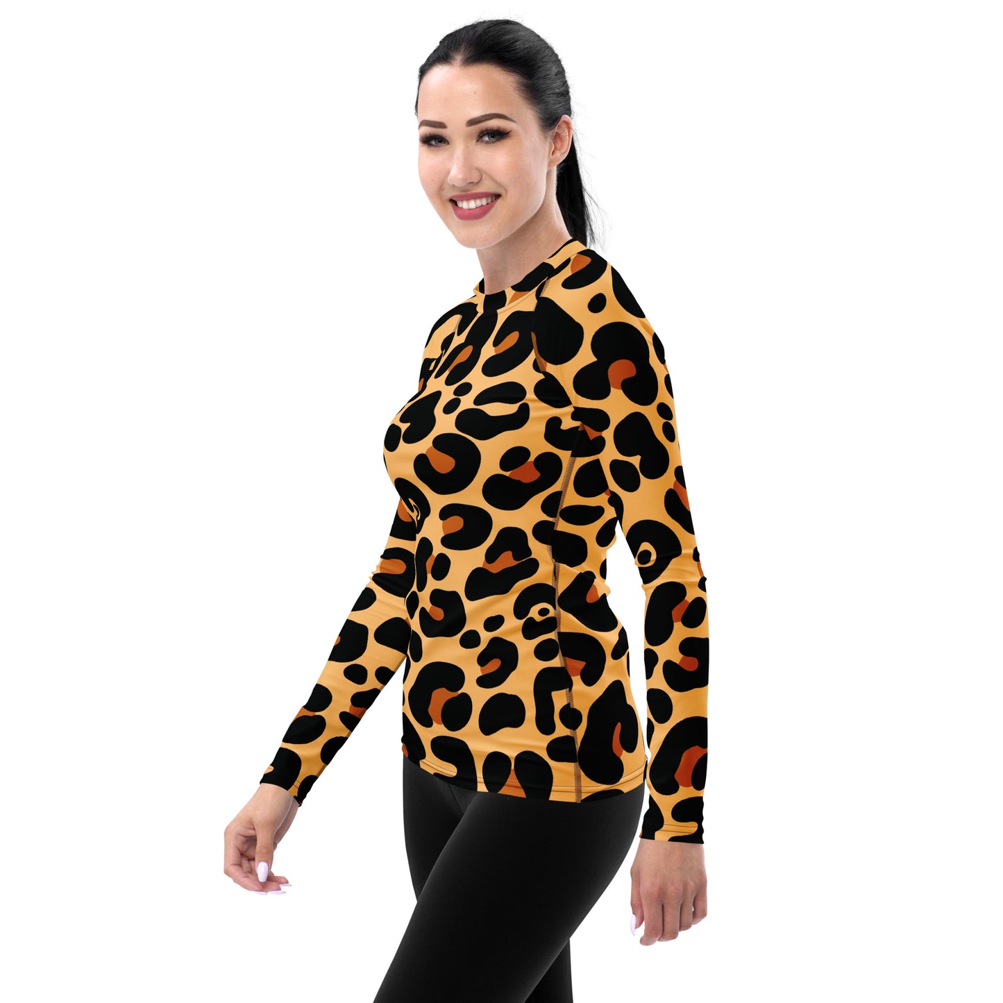 LEOPARD PRINT WOMEN'S RASH GUARD