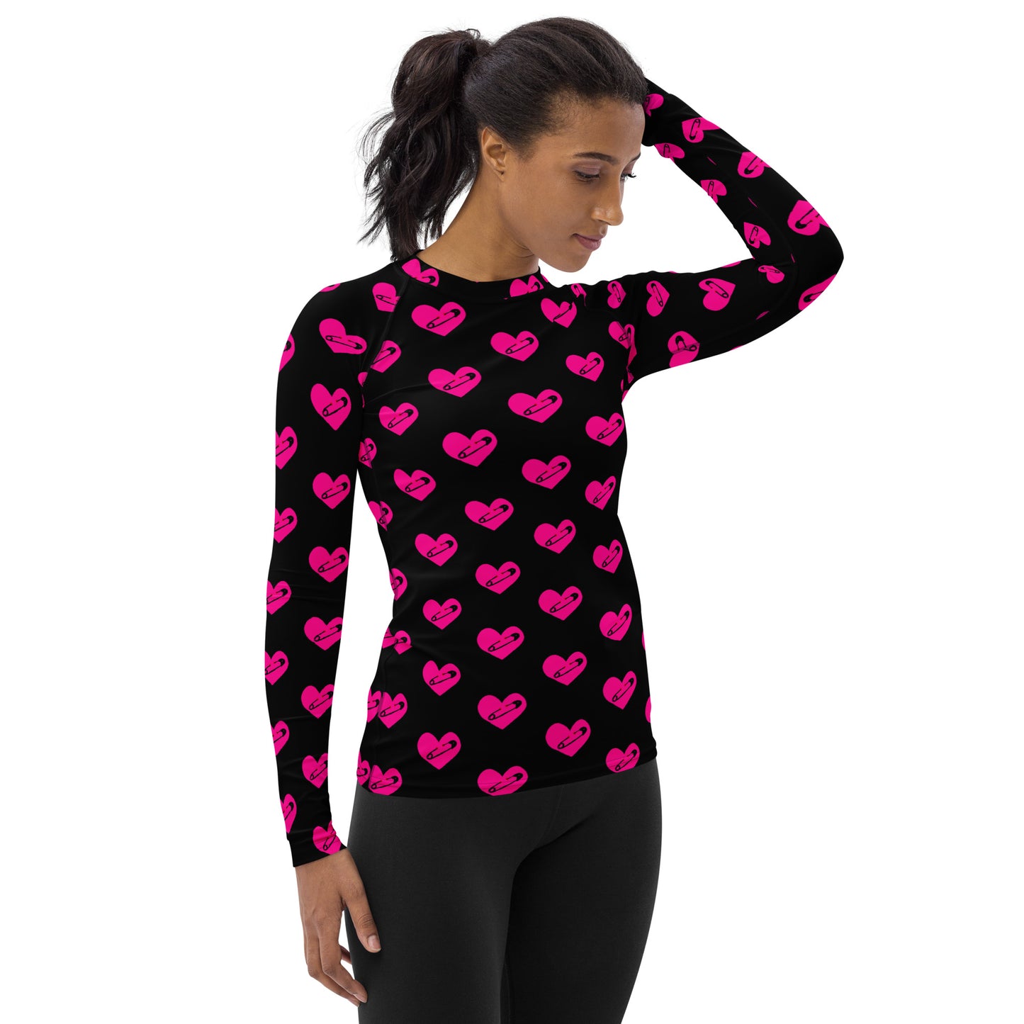 PINNED HEART WOMEN'S RASH GUARD