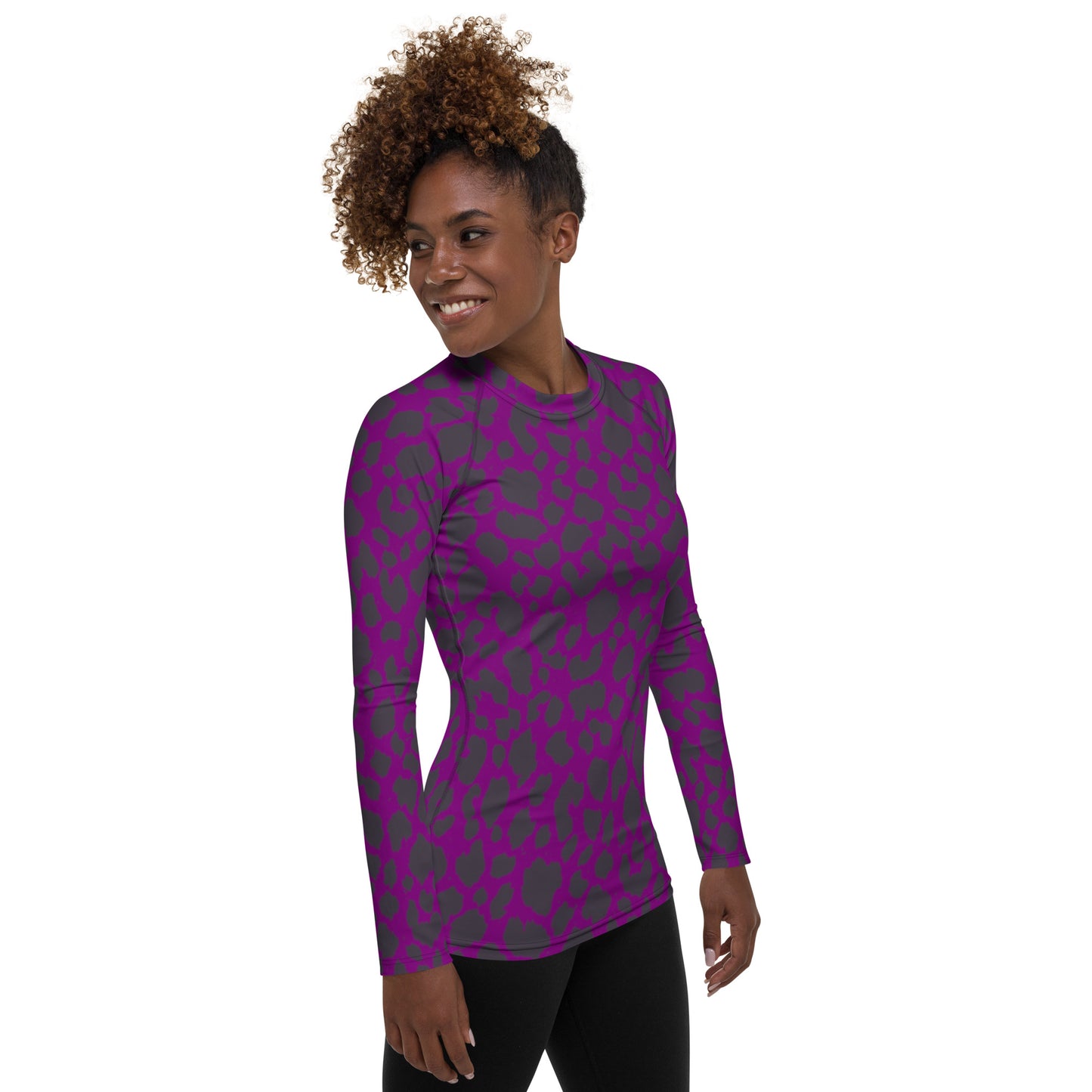 PURPLE LEOPARD WOMEN'S RASH GUARD