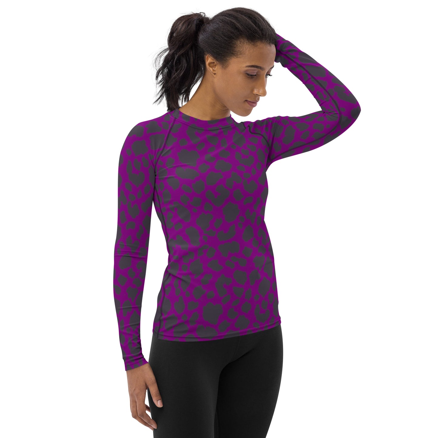 PURPLE LEOPARD WOMEN'S RASH GUARD