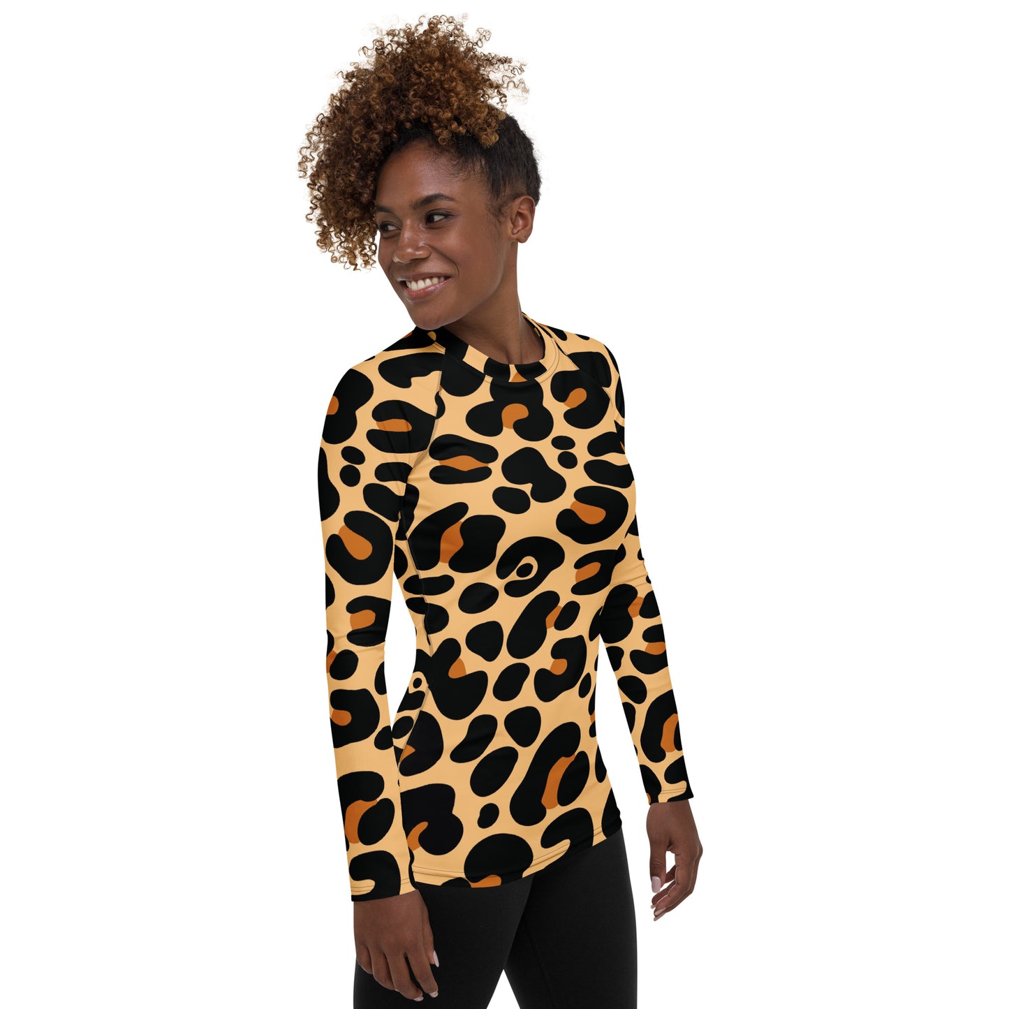 LEOPARD PRINT WOMEN'S RASH GUARD