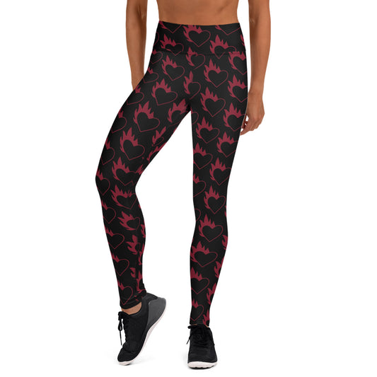 FLAMING HEART YOGA LEGGINGS