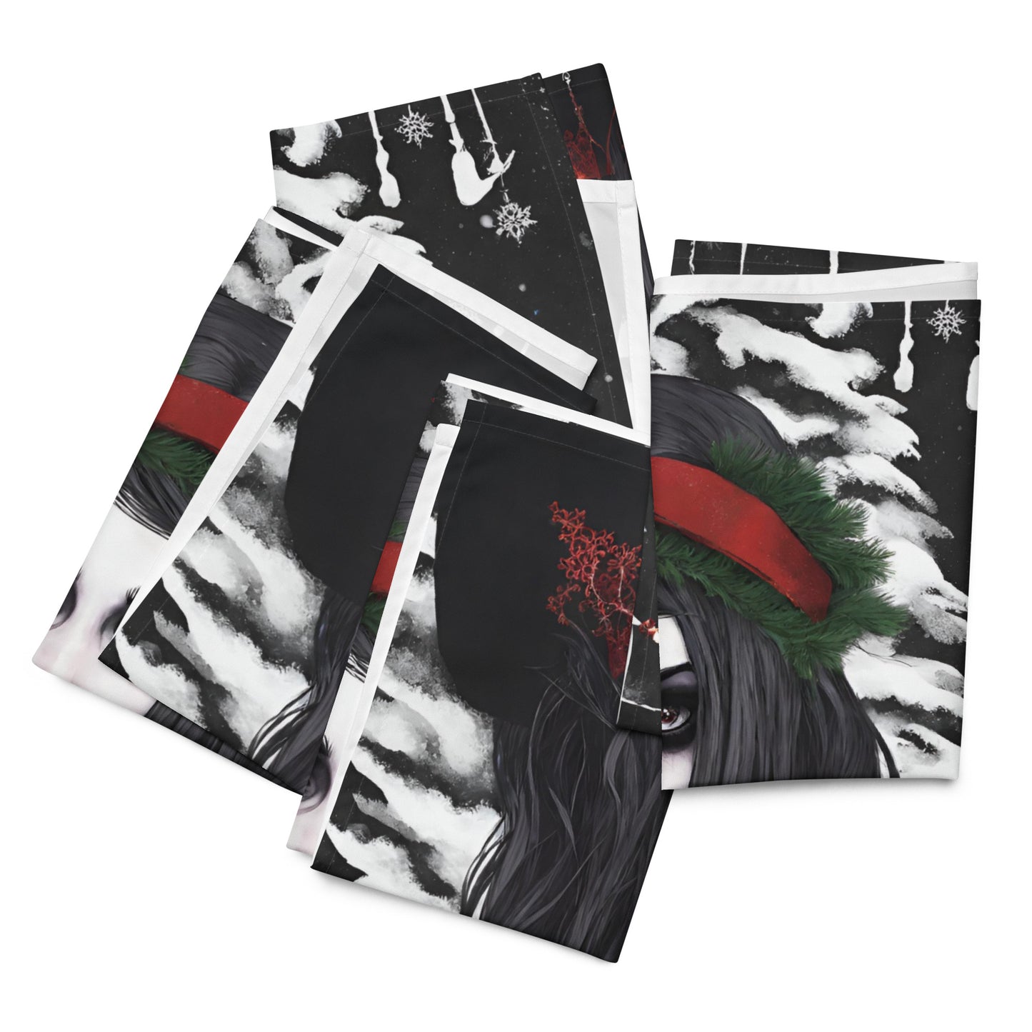 GOTH GIRL BOW CLOTH NAPKIN SET