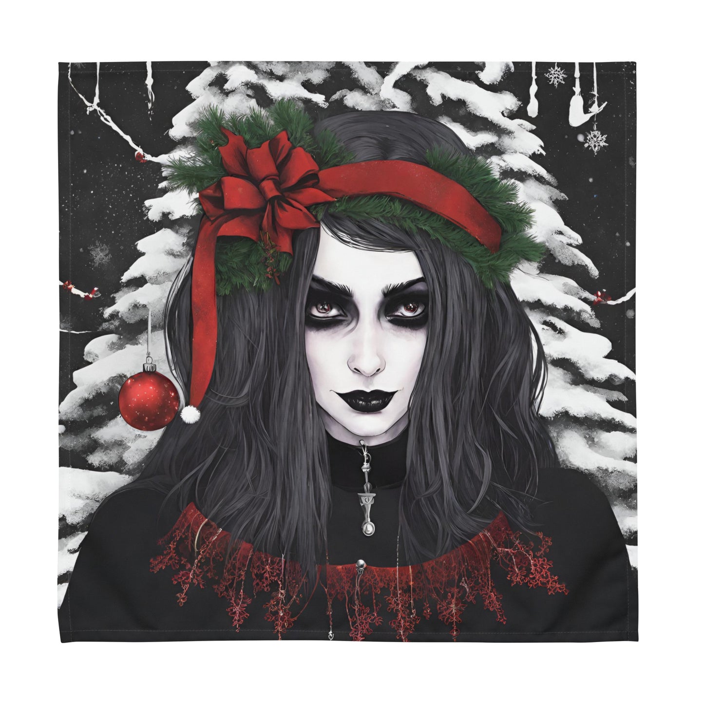 GOTH GIRL BOW CLOTH NAPKIN SET
