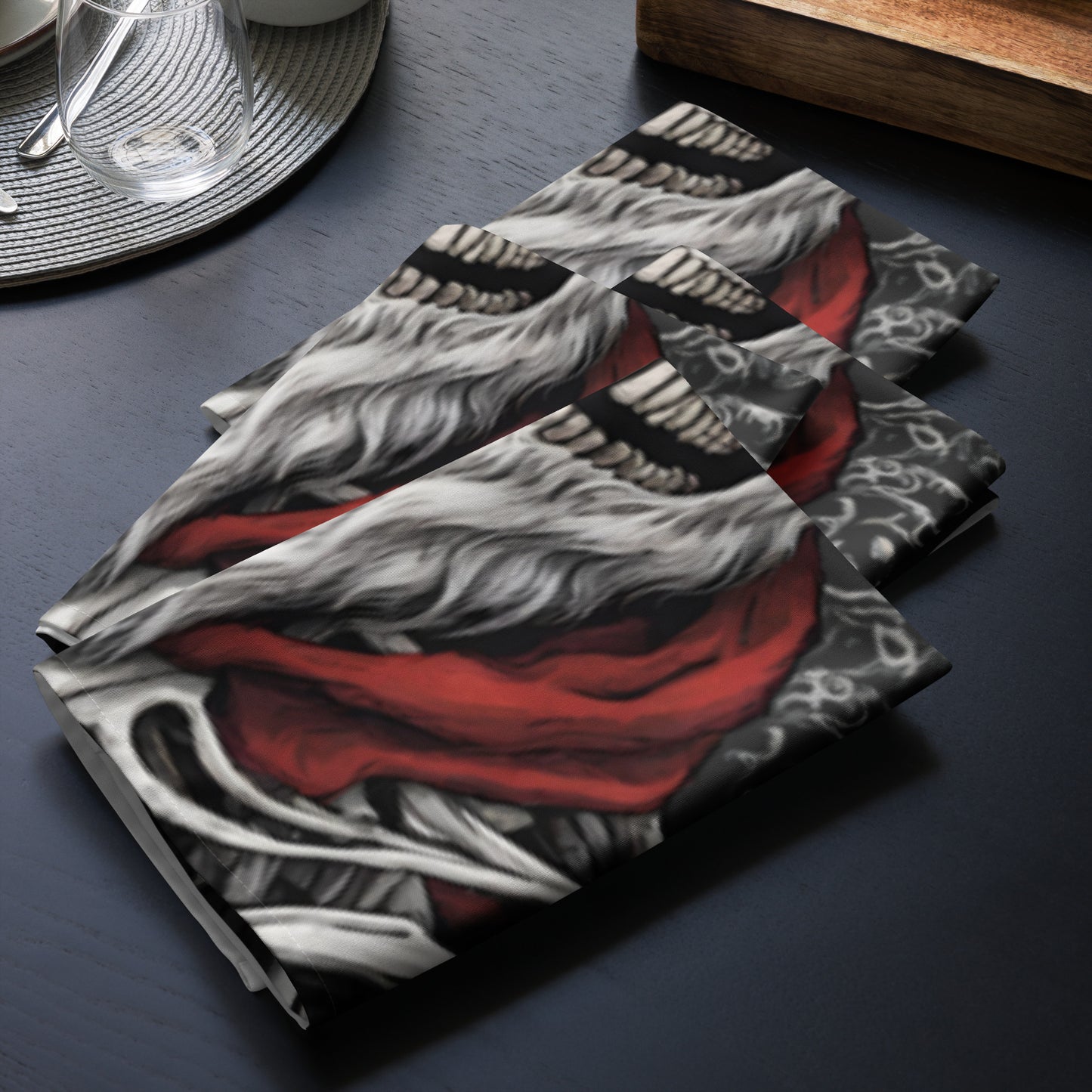SANTA BEARD CLOTH NAPKIN SET