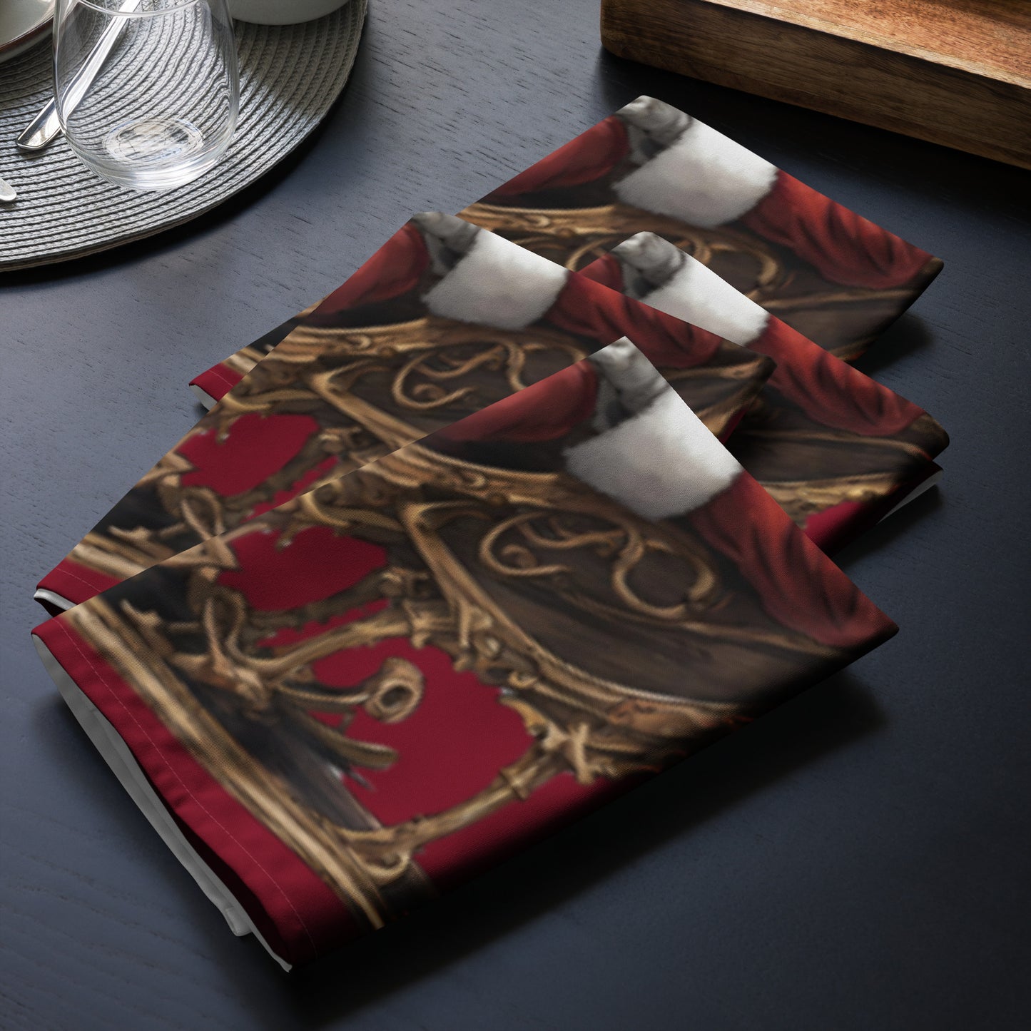 SANTA SLEIGH CLOTH NAPKIN SET