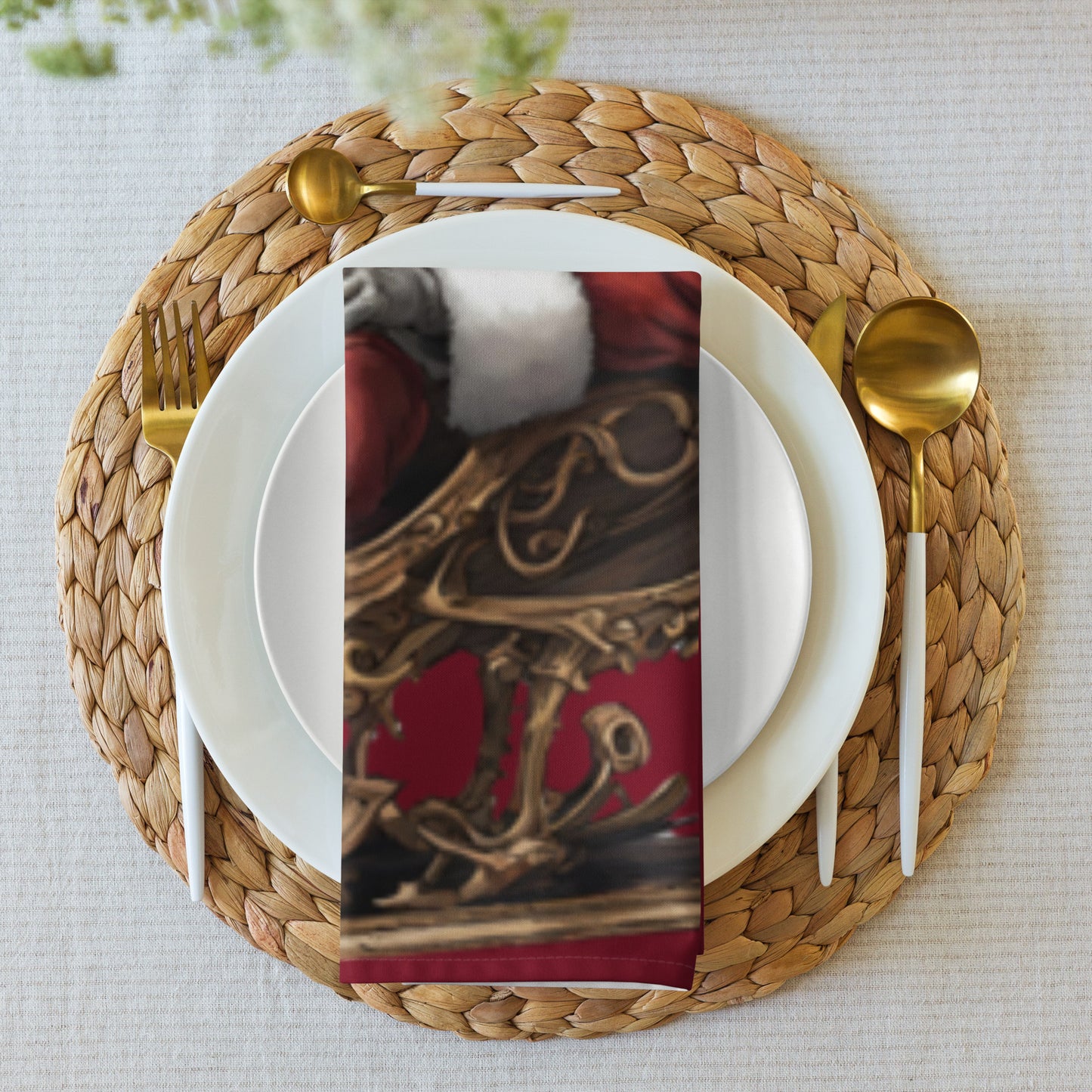 SANTA SLEIGH CLOTH NAPKIN SET