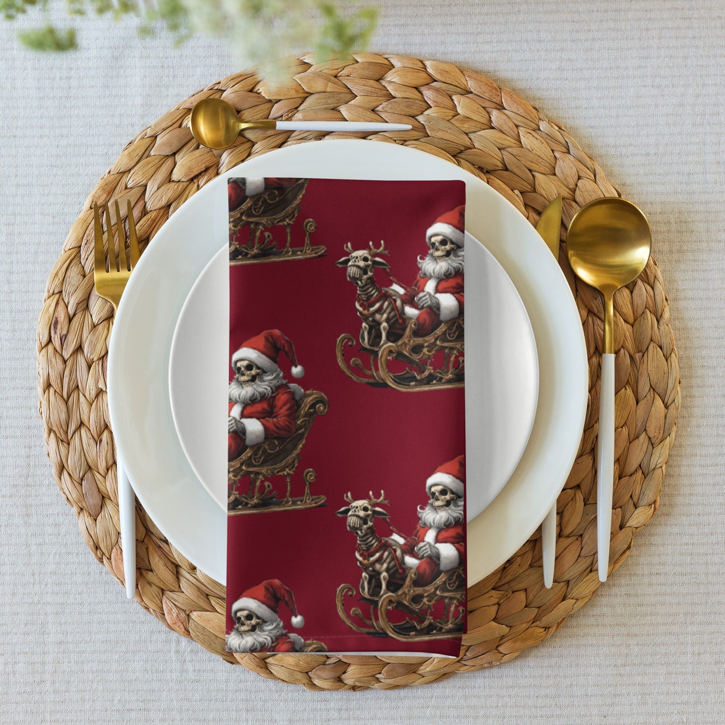 SANTA SLEIGH B CLOTH NAPKIN SET