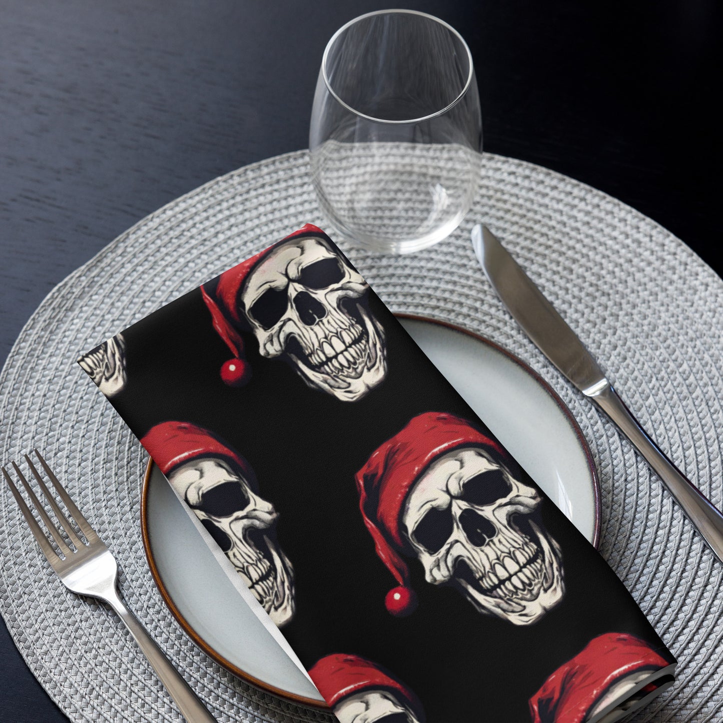 SANTA SKULL B CLOTH NAPKIN SET