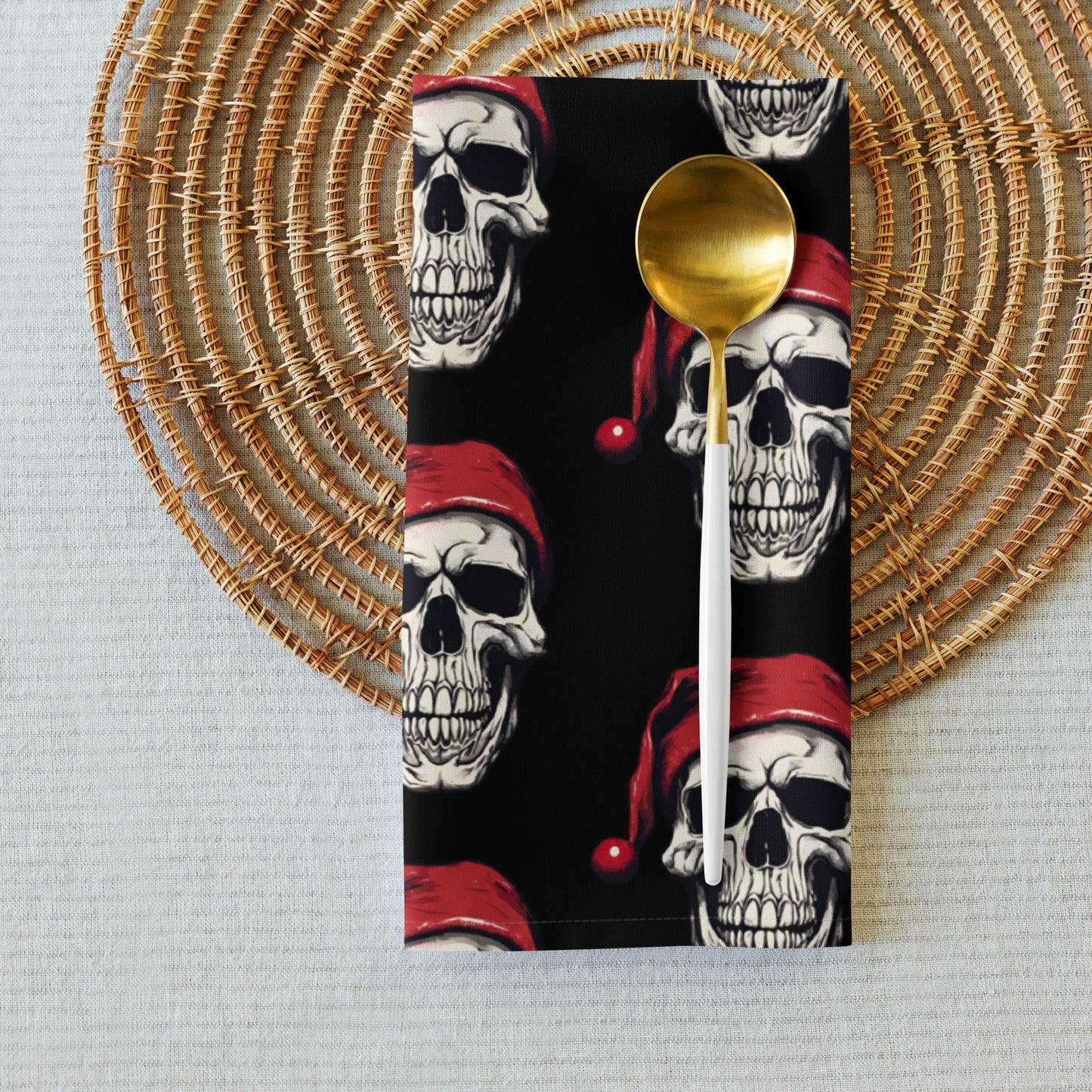 SANTA SKULL B CLOTH NAPKIN SET