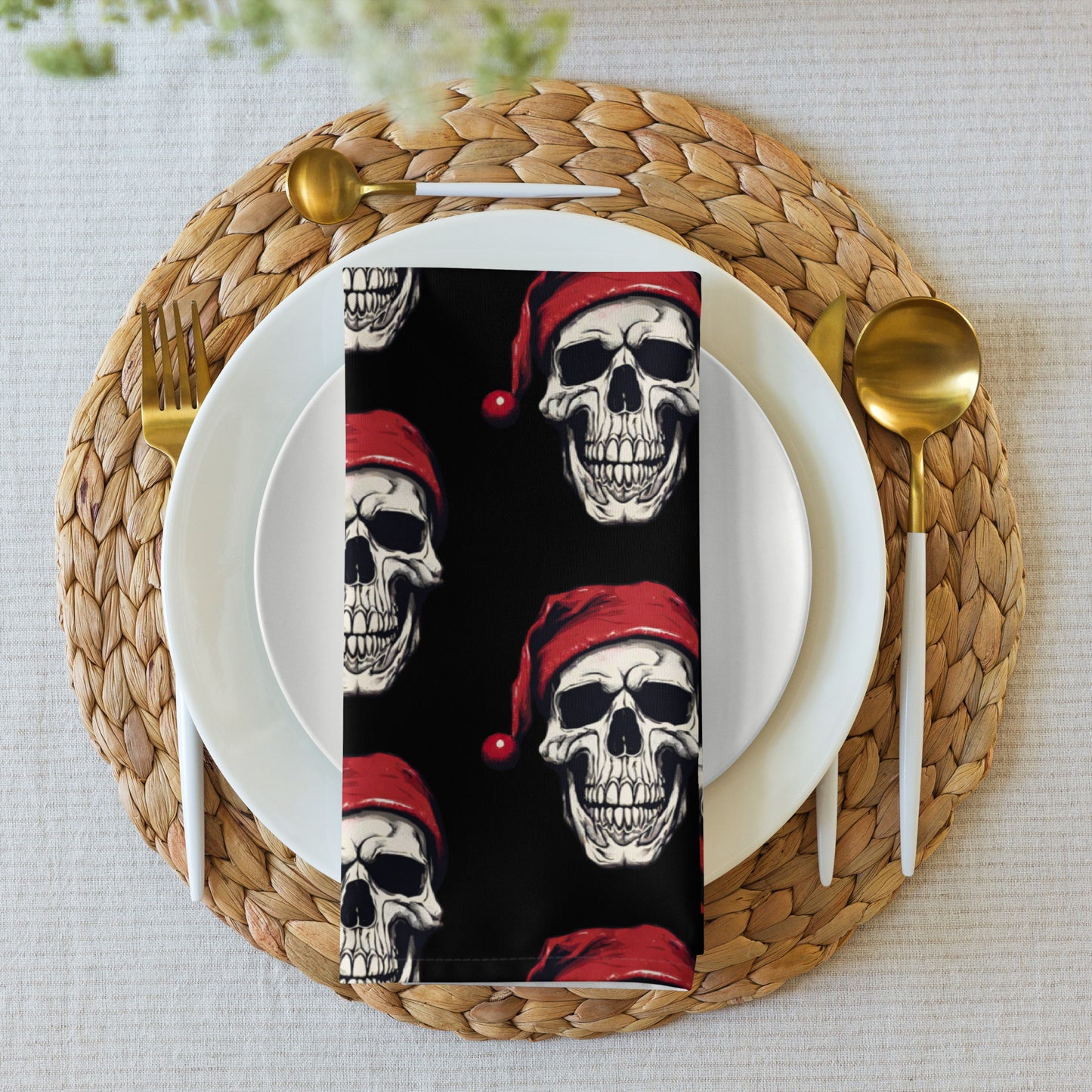 SANTA SKULL B CLOTH NAPKIN SET