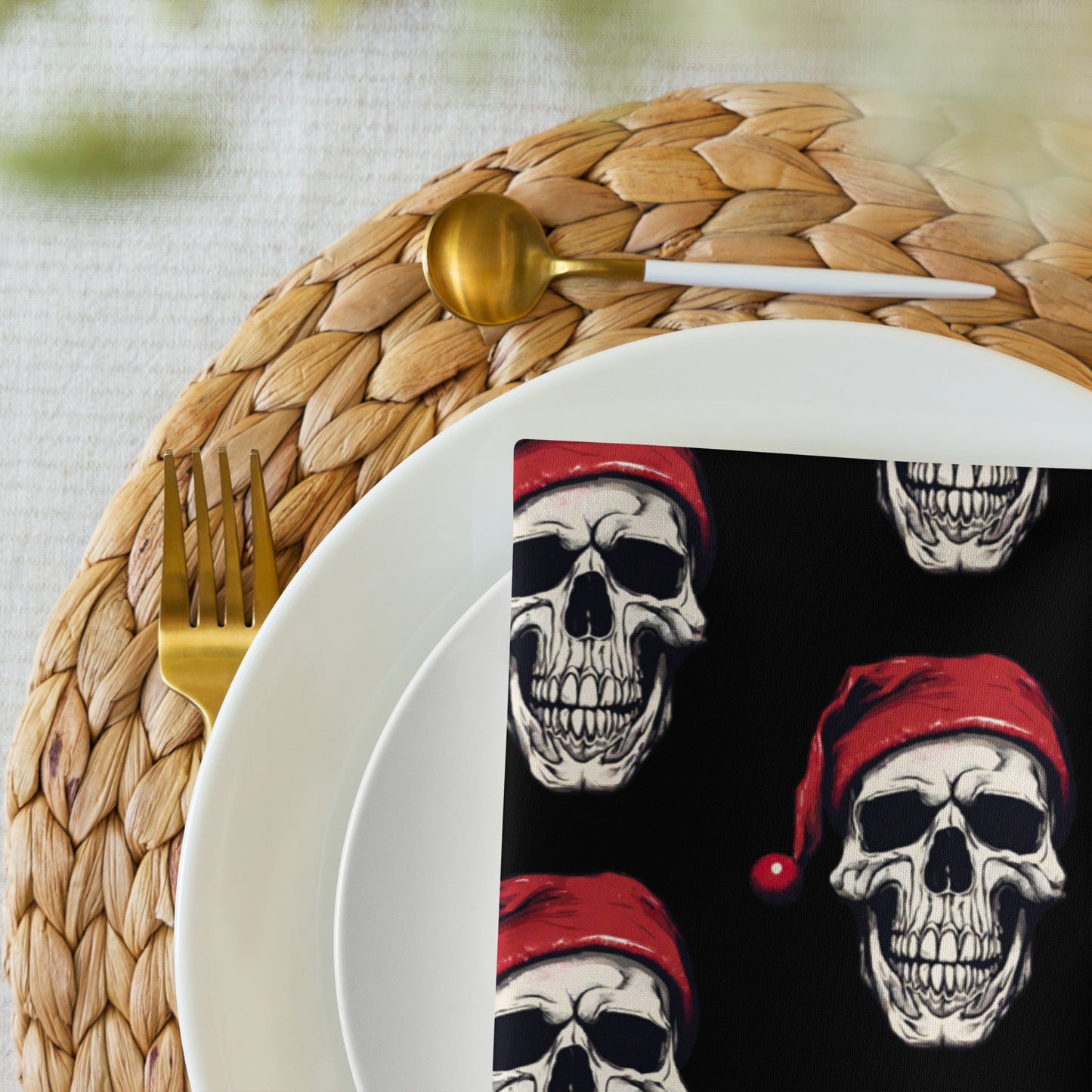 SANTA SKULL B CLOTH NAPKIN SET