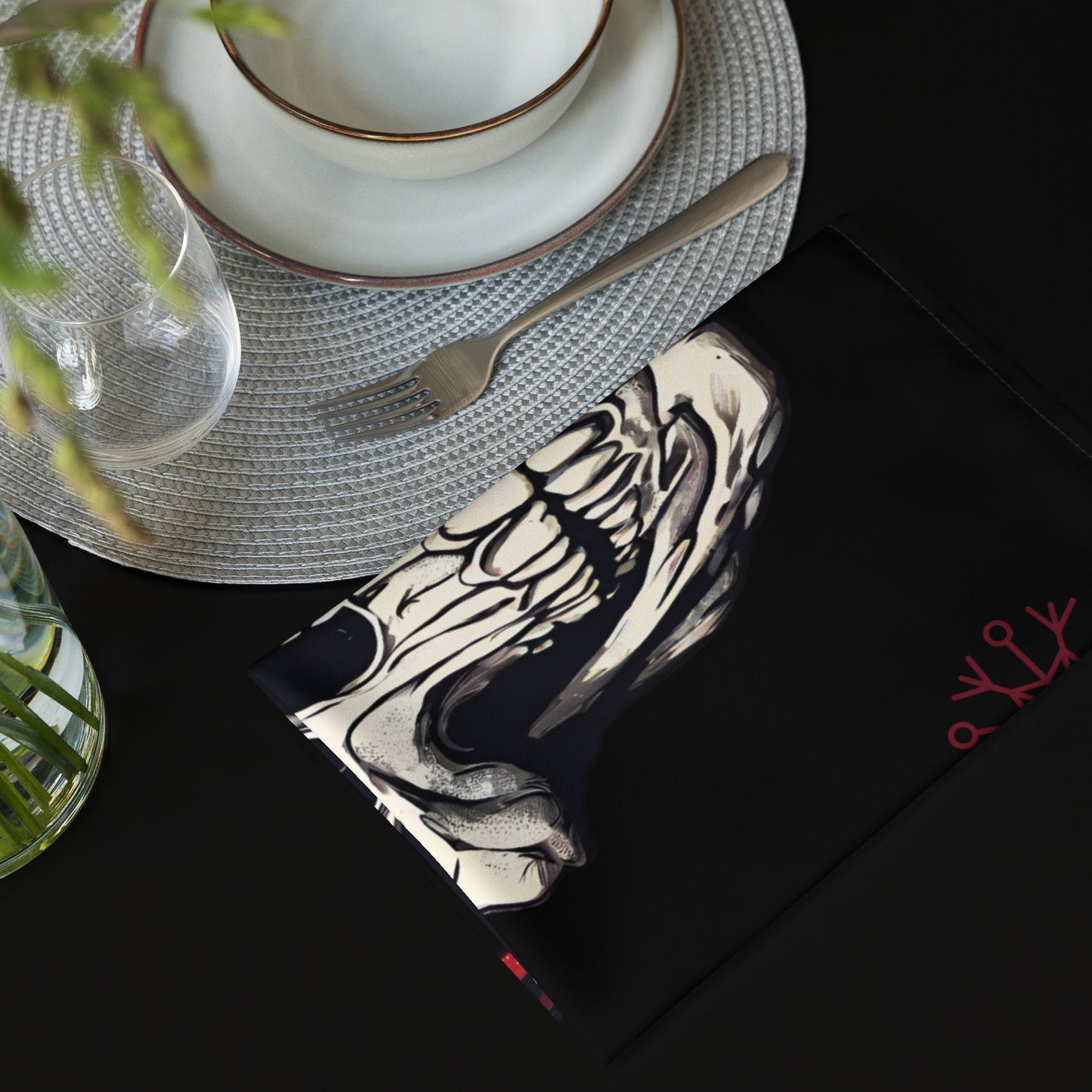 SANTA SKULL CLOTH NAPKIN SET