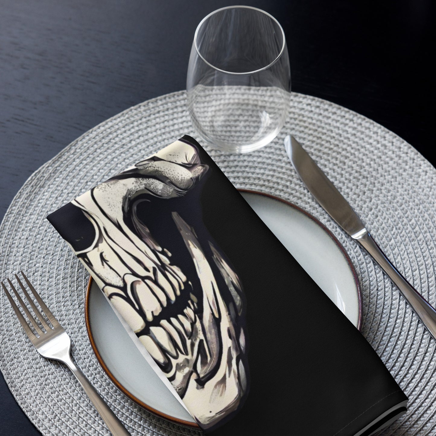 SANTA SKULL CLOTH NAPKIN SET