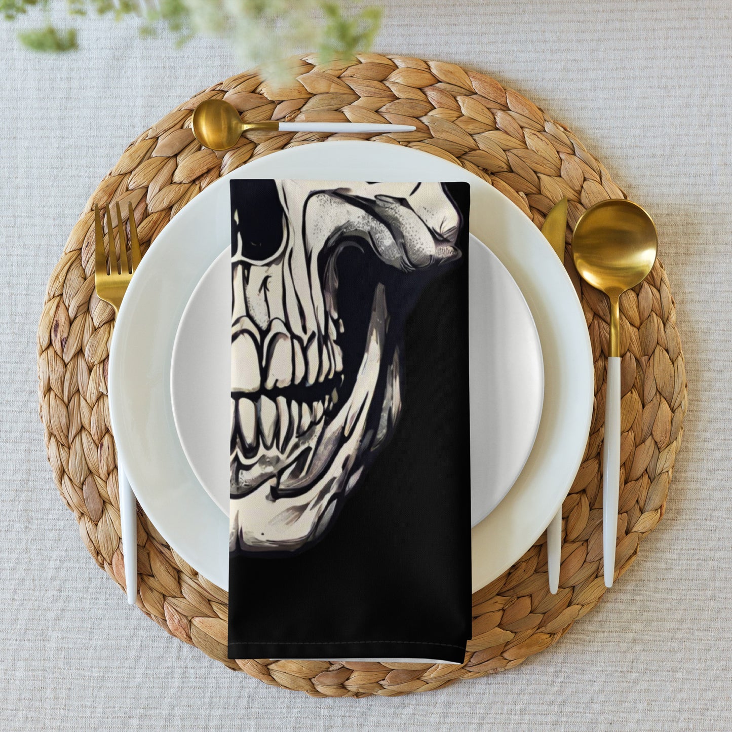 SANTA SKULL CLOTH NAPKIN SET