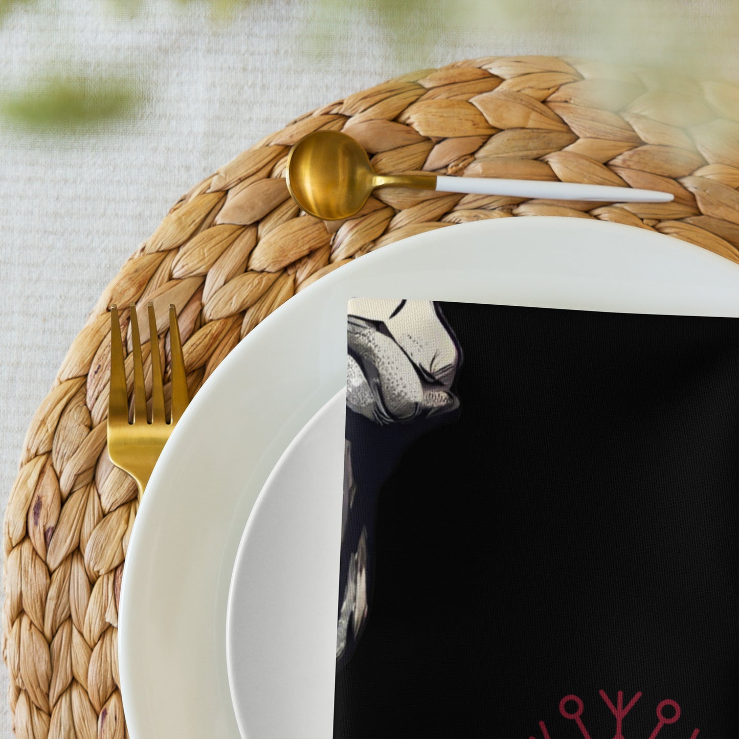 SANTA SKULL CLOTH NAPKIN SET