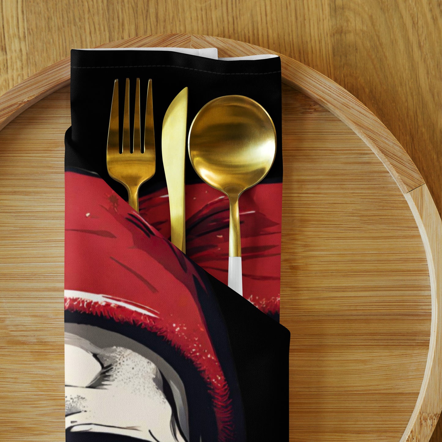 SANTA SKULL CLOTH NAPKIN SET