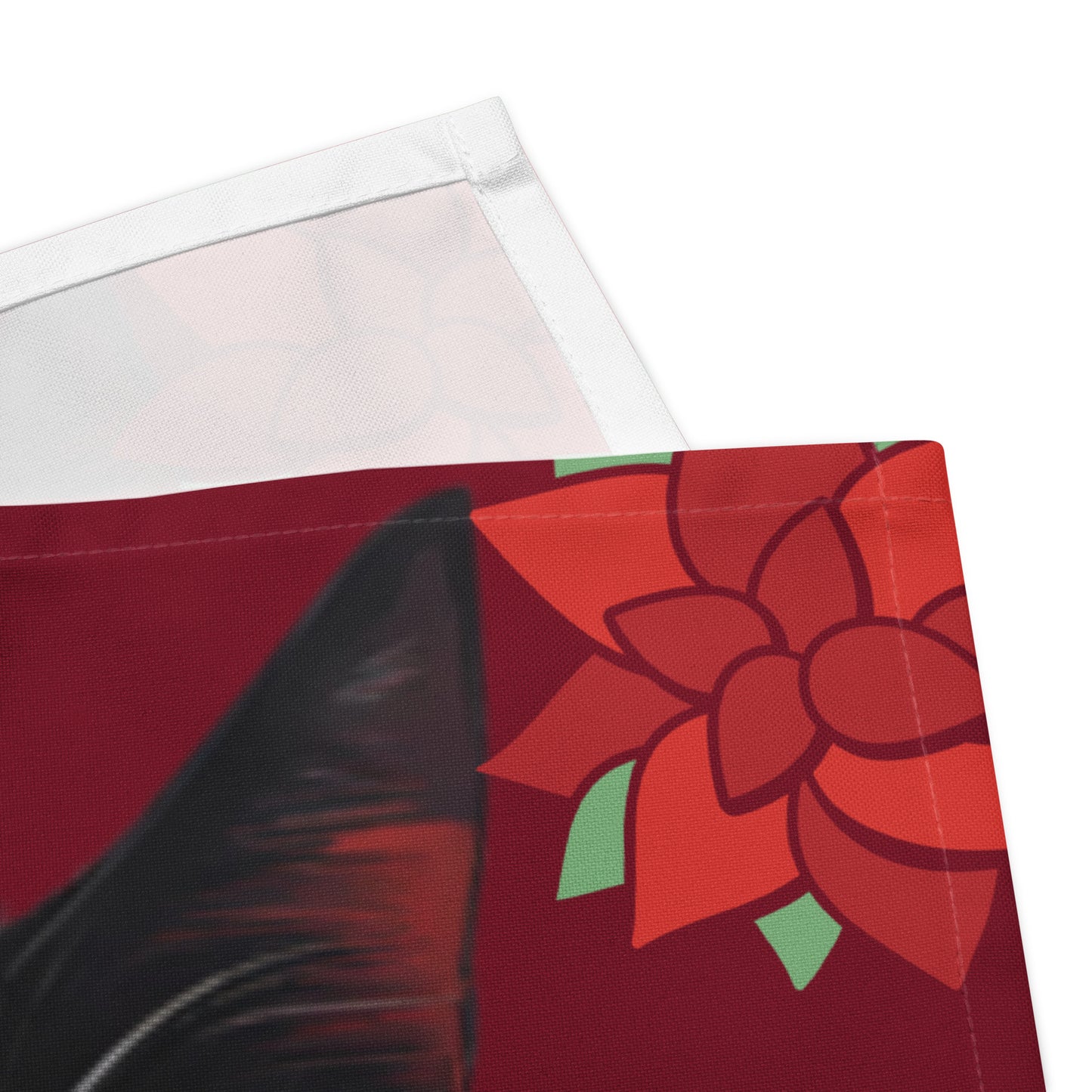 BLACK KITTY BOW CLOTH NAPKIN SET