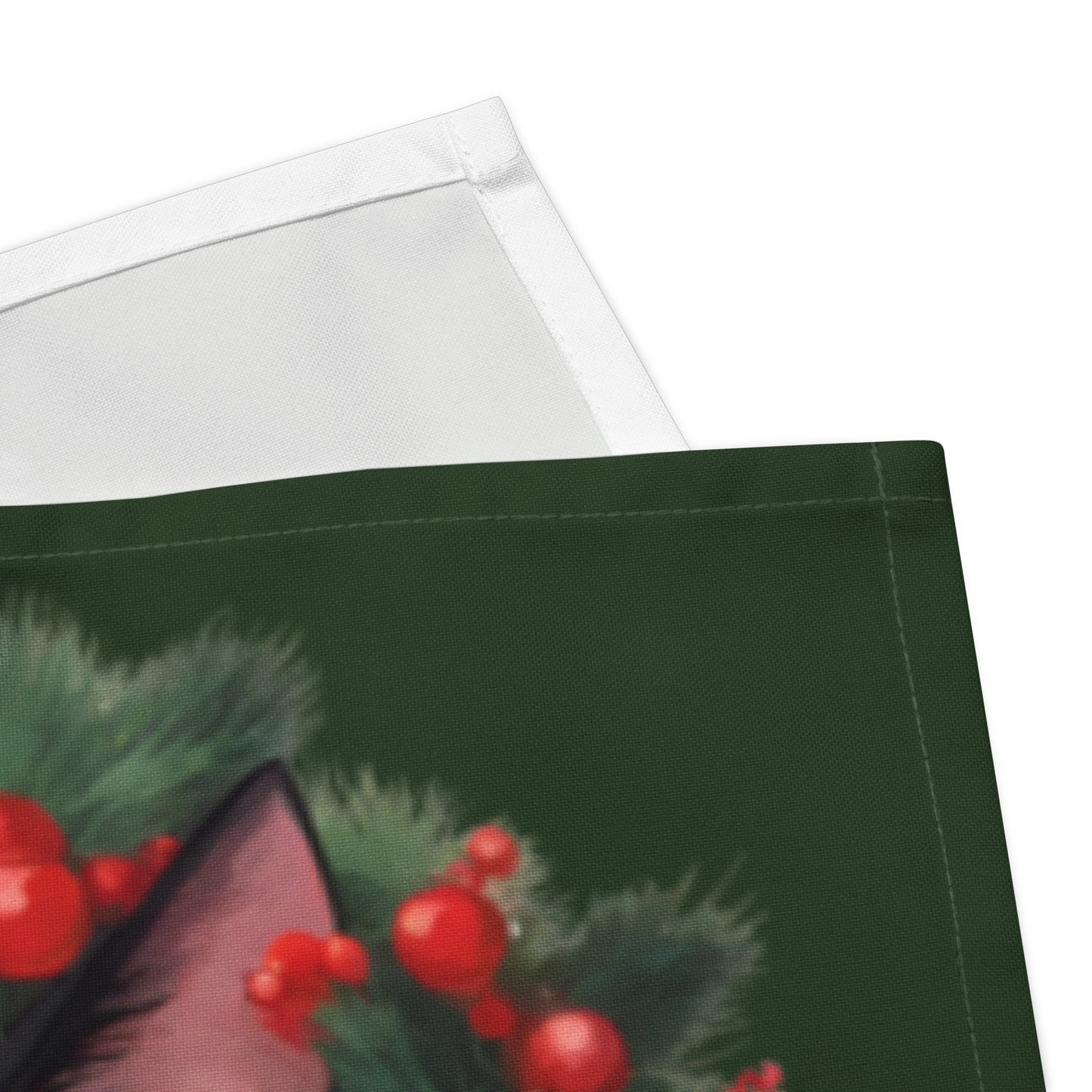 BLACK KITTY WREATH CLOTH NAPKIN SET