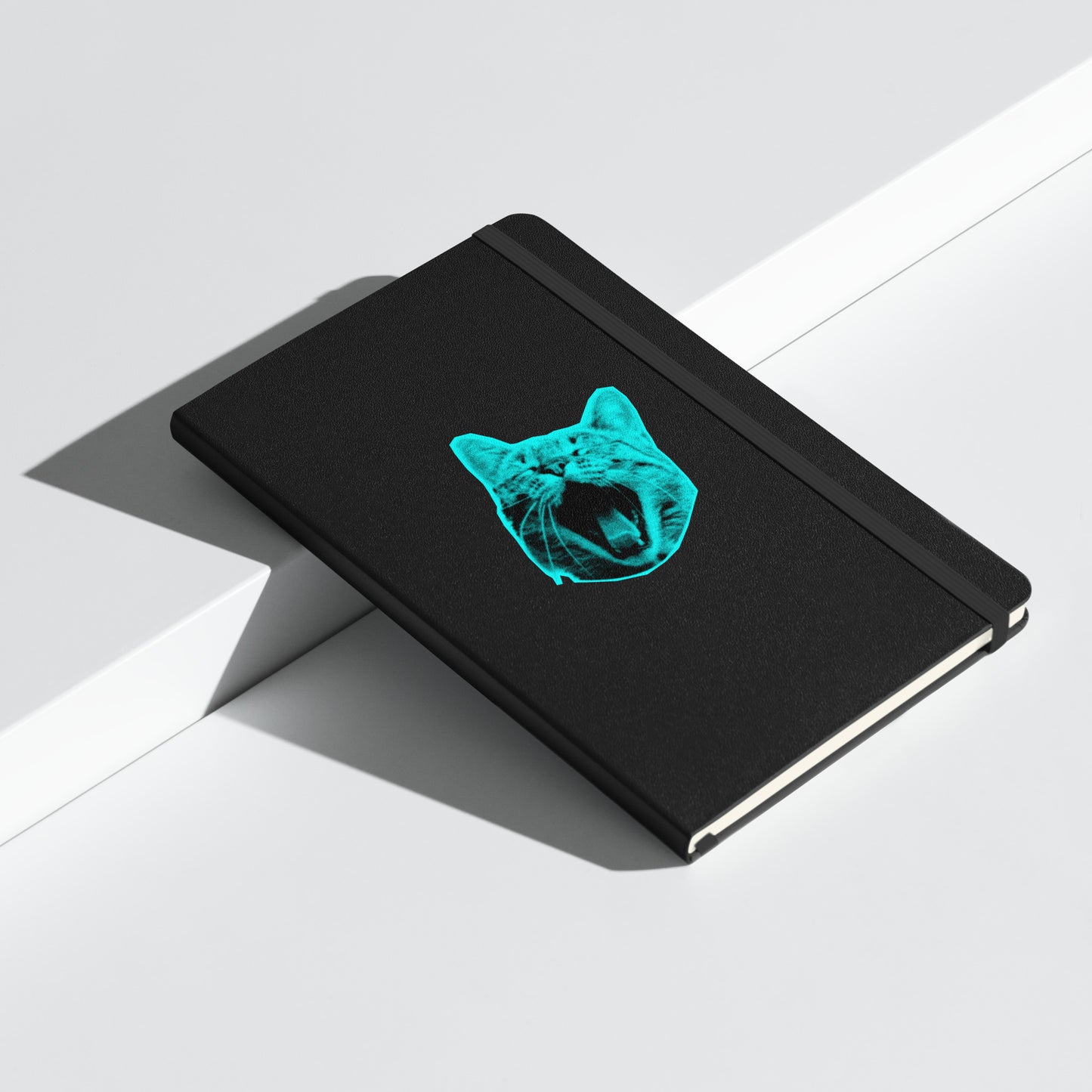 ELECTRIC BLUE CAT HARDCOVER BOUND NOTEBOOK