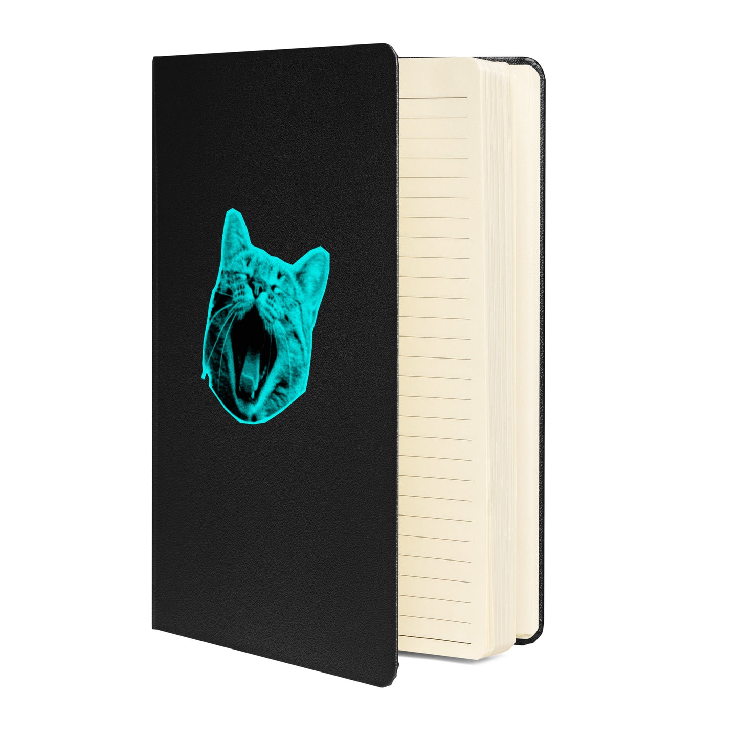 ELECTRIC BLUE CAT HARDCOVER BOUND NOTEBOOK