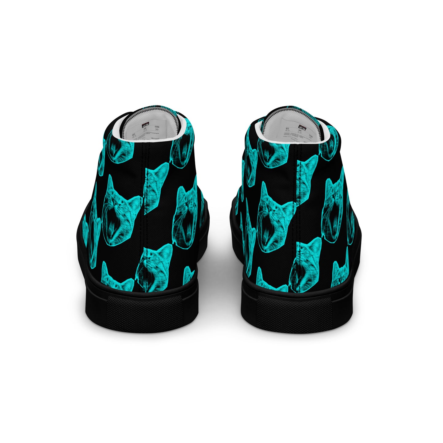 MEN'S ELECTRIC BLUE CAT HIGH TOP CANVAS SHOES