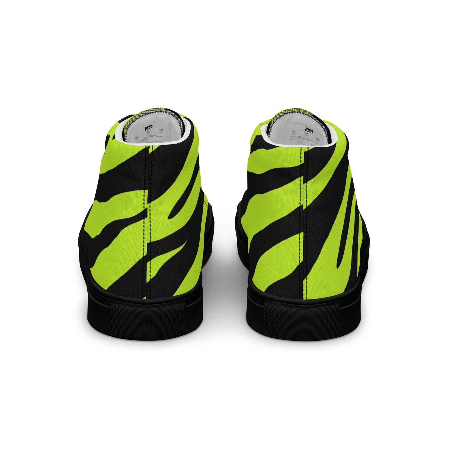 MEN'S YELLOW ZEBRA HIGH TOP CANVAS SHOES