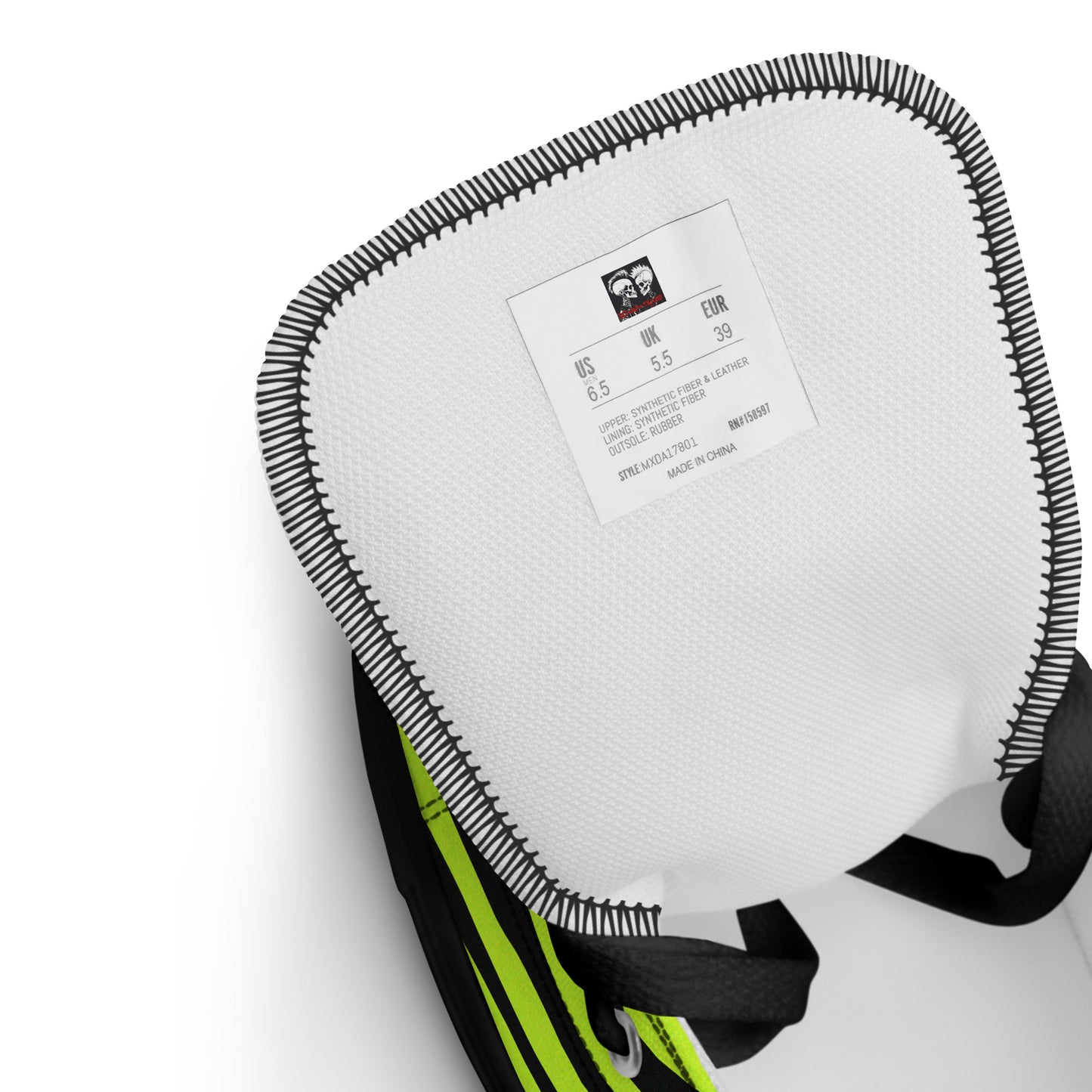 MEN'S YELLOW ZEBRA HIGH TOP CANVAS SHOES