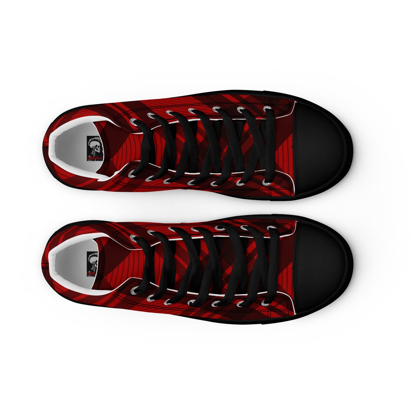 MEN'S RED PLAID HIGH TOP CANVAS SHOES