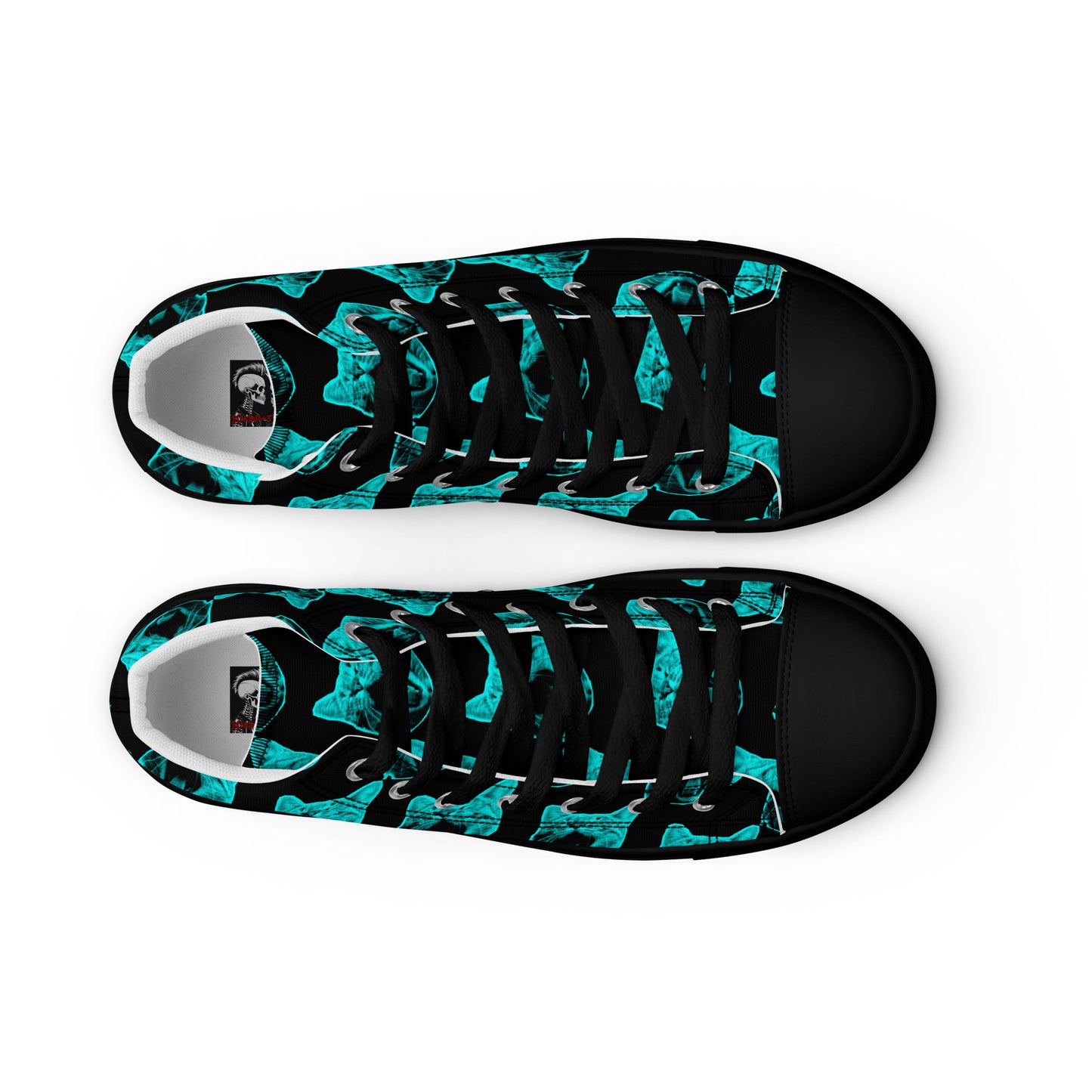 MEN'S ELECTRIC BLUE CAT HIGH TOP CANVAS SHOES