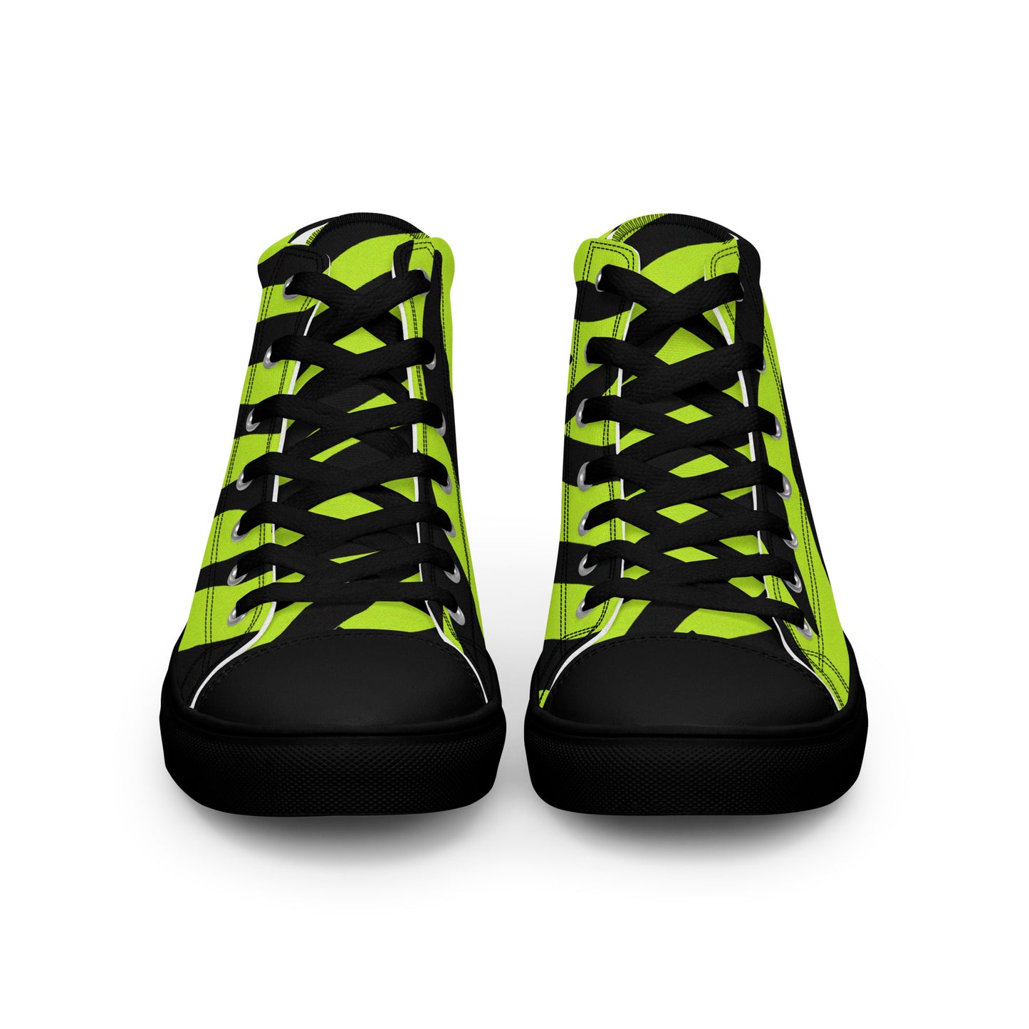 MEN'S YELLOW ZEBRA HIGH TOP CANVAS SHOES