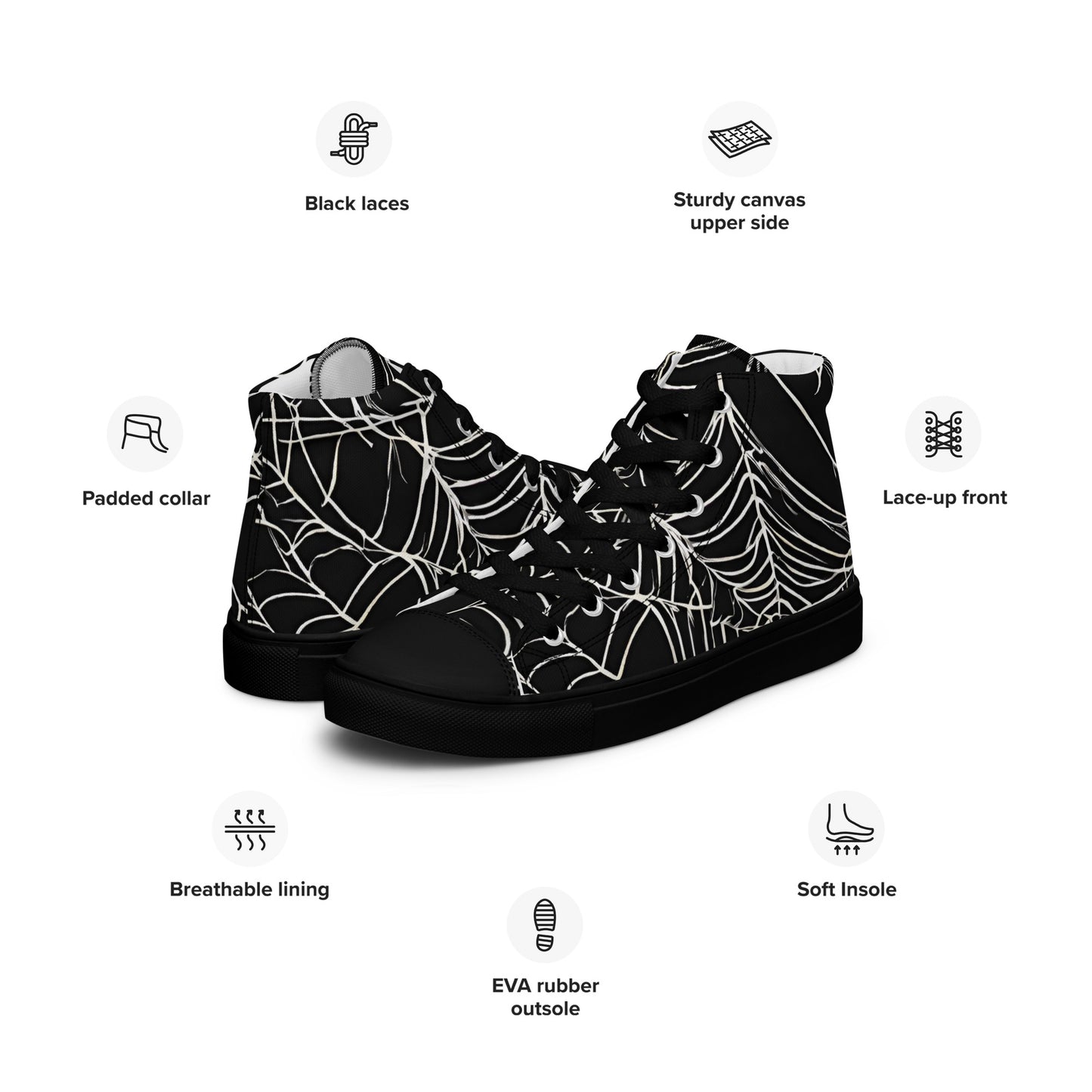MEN'S WEB OF LIES HIGH TOP CANVAS SHOES