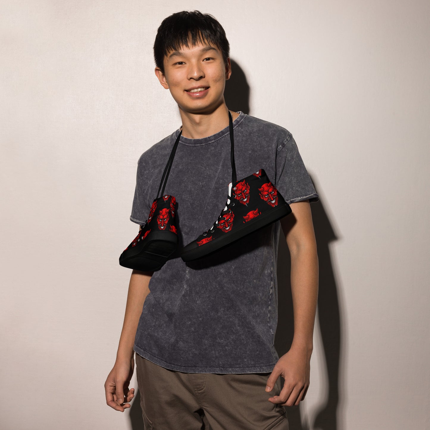 MEN'S RED DEVIL HIGH TOP CANVAS SHOES