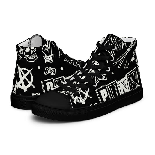 MEN'S PUNK'S NOT DEAD HIGH TOP CANVAS SHOES