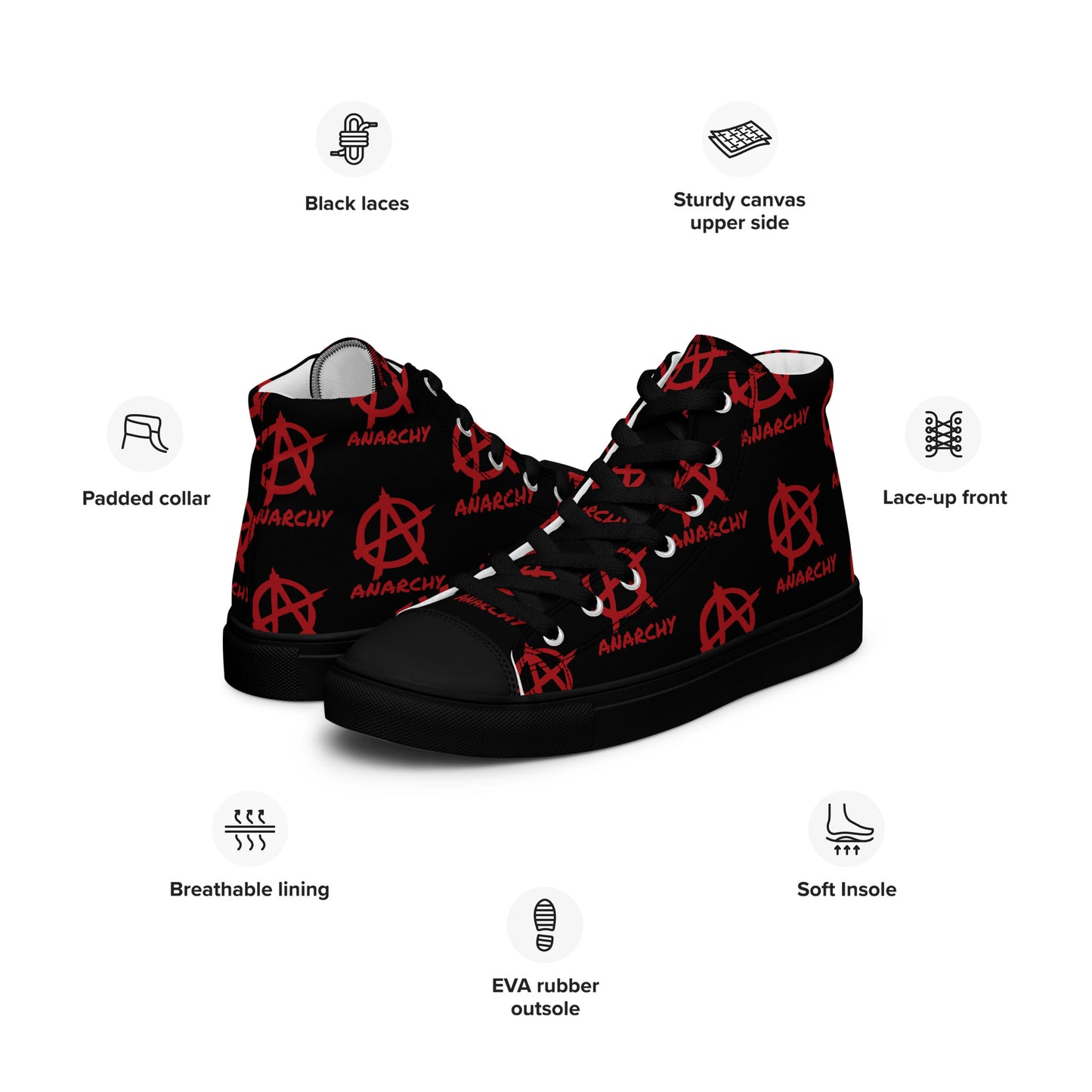 MEN'S ANARCHY HIGH TOP CANVAS SHOES