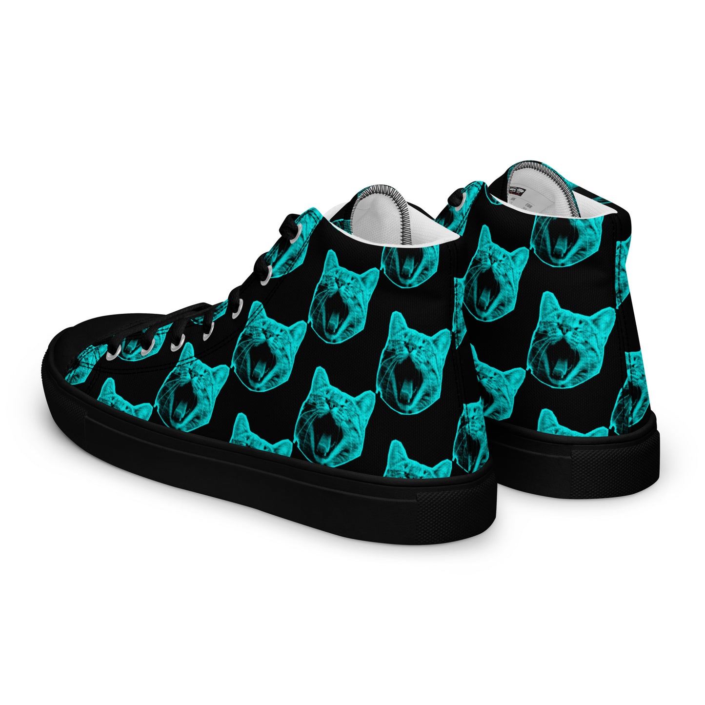 MEN'S ELECTRIC BLUE CAT HIGH TOP CANVAS SHOES