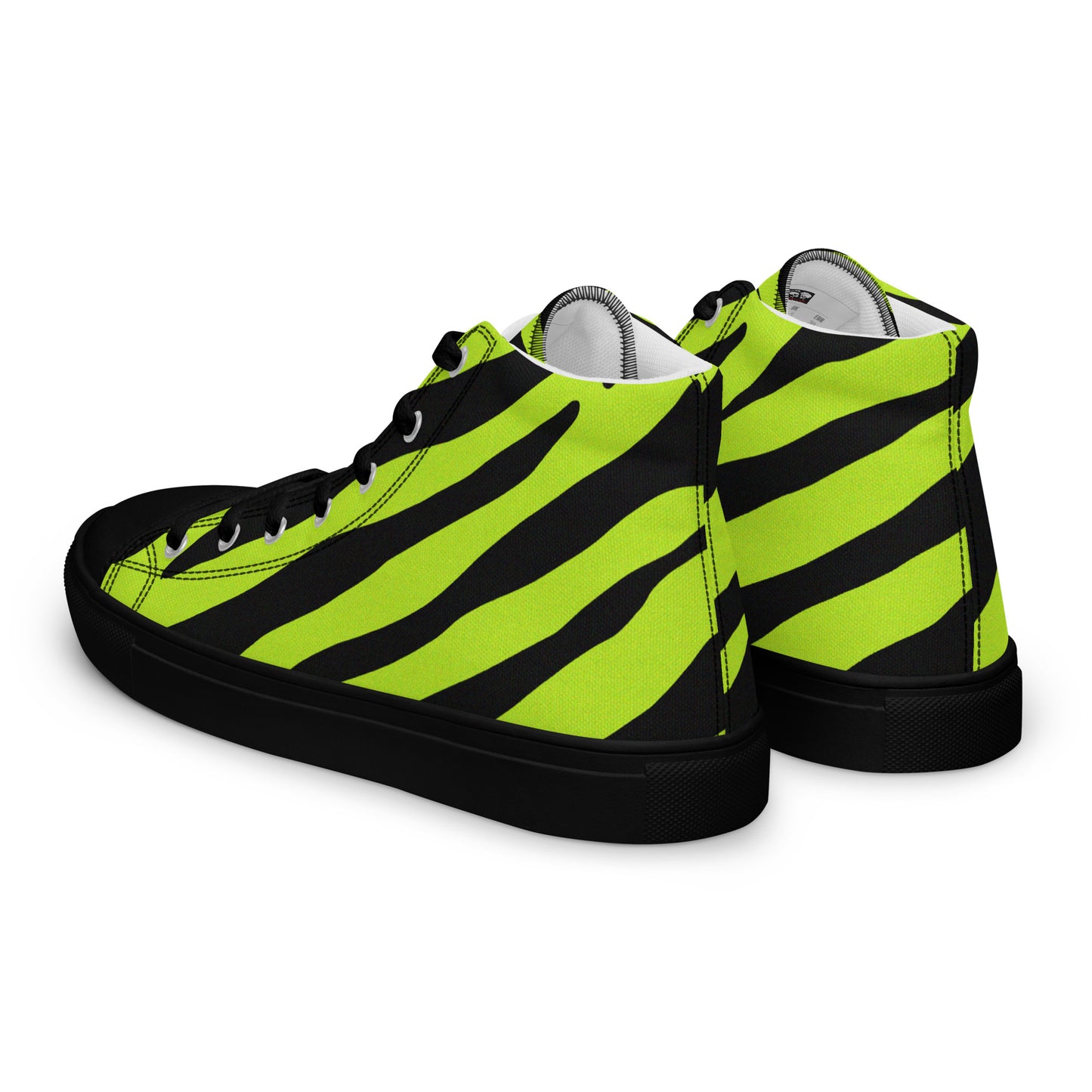 MEN'S YELLOW ZEBRA HIGH TOP CANVAS SHOES